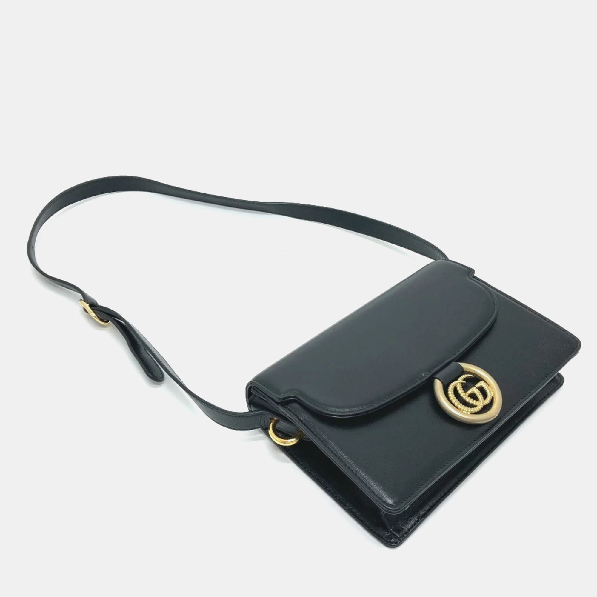 Gucci Black GG Marmont Bag Shawl Crossbody Bag