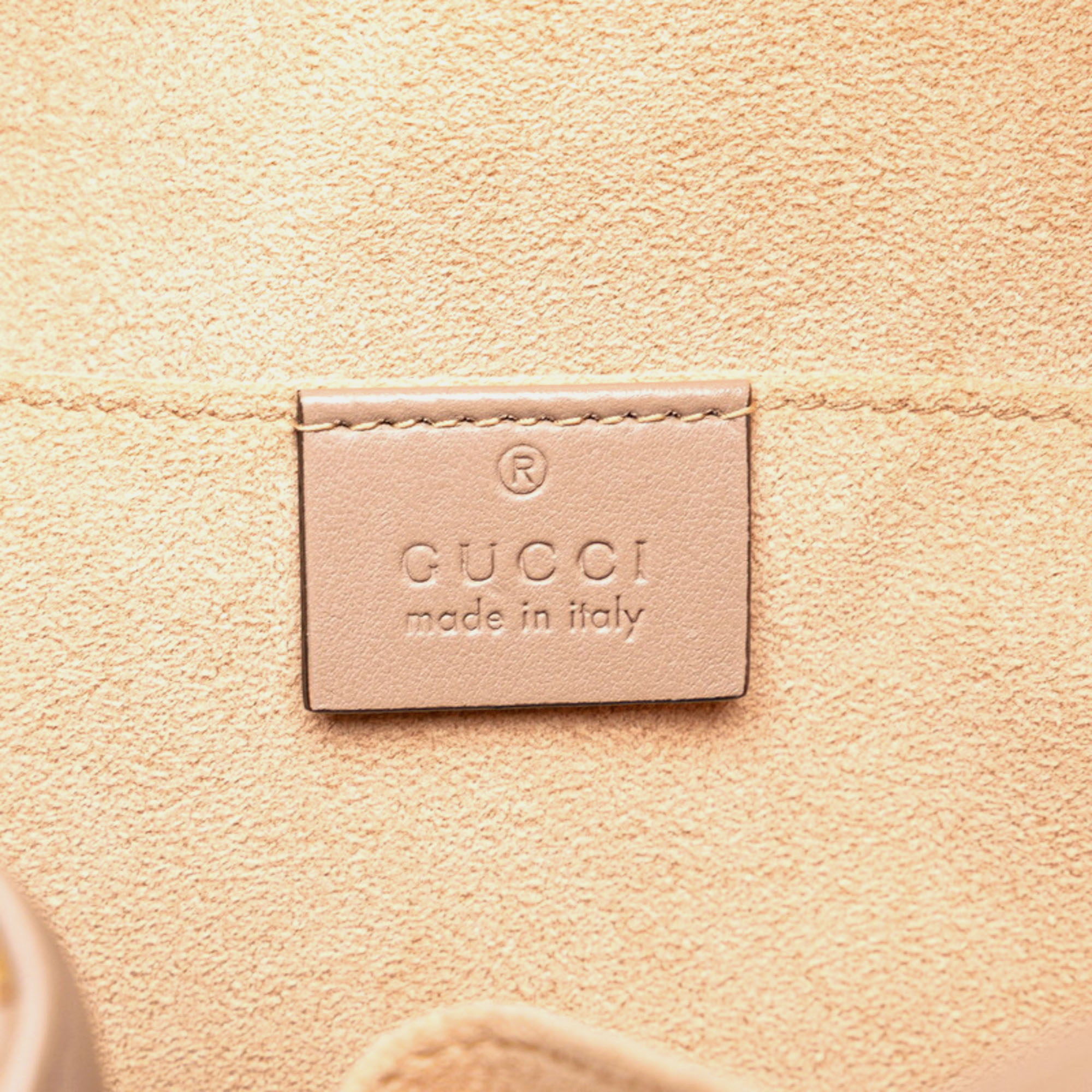 Gucci Pink Beige Leather GG Marmont Backpack