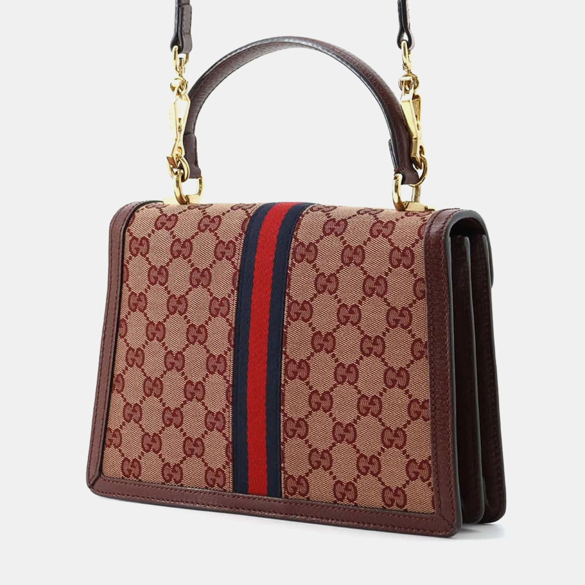 Gucci Off-white Canvas Leather Handbag