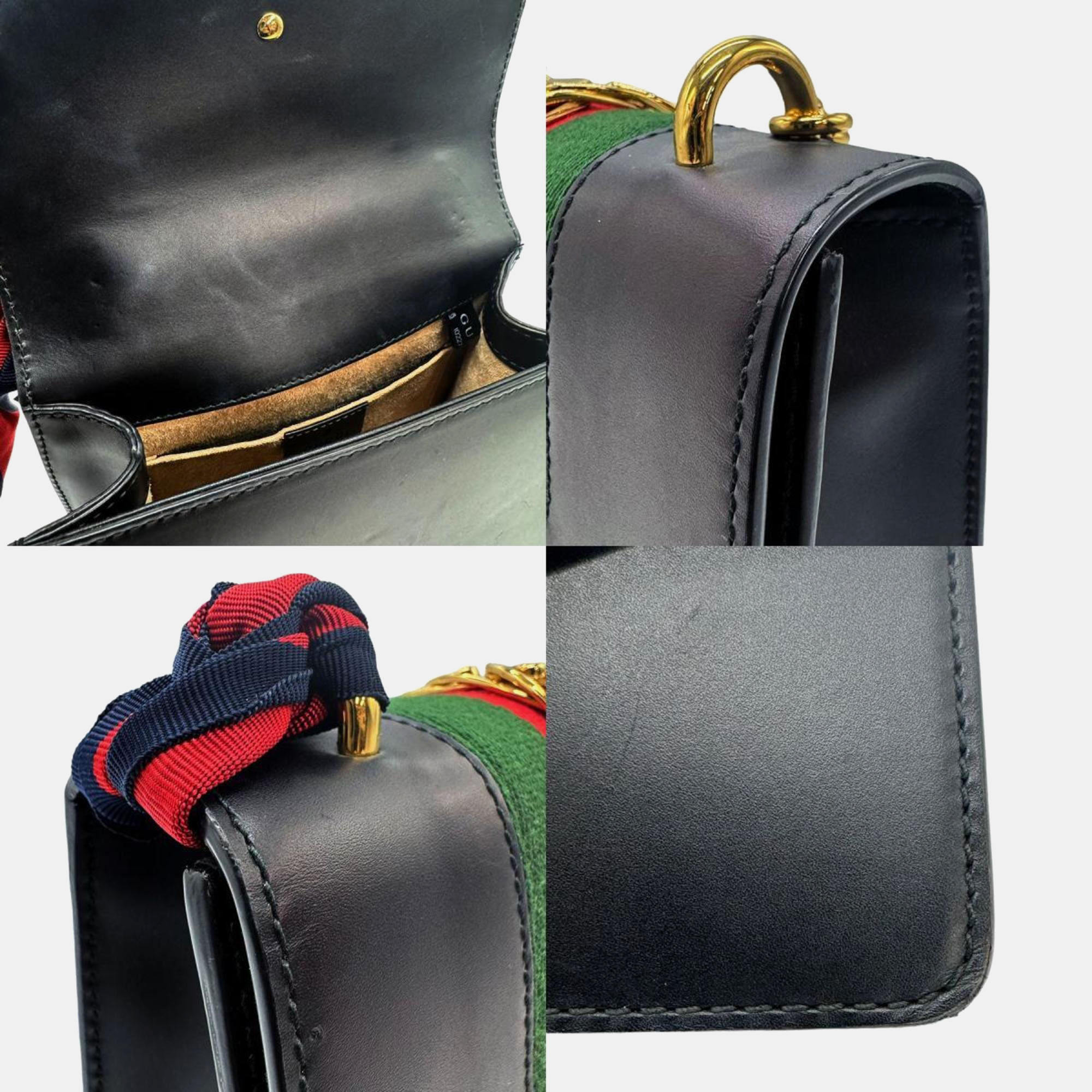 Gucci Leather Navy Sylvie Shoulder Bag