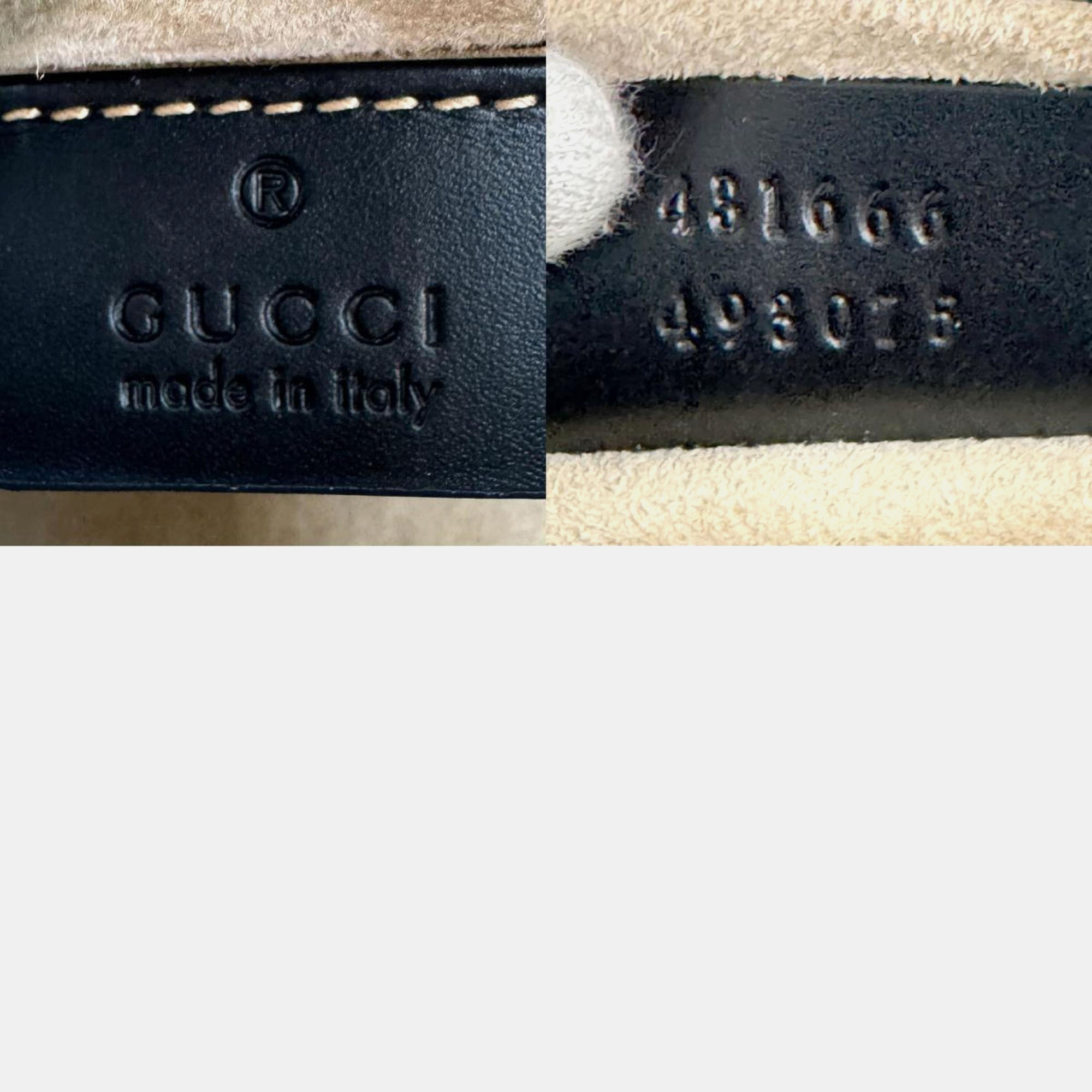 Gucci Leather Navy Sylvie Shoulder Bag