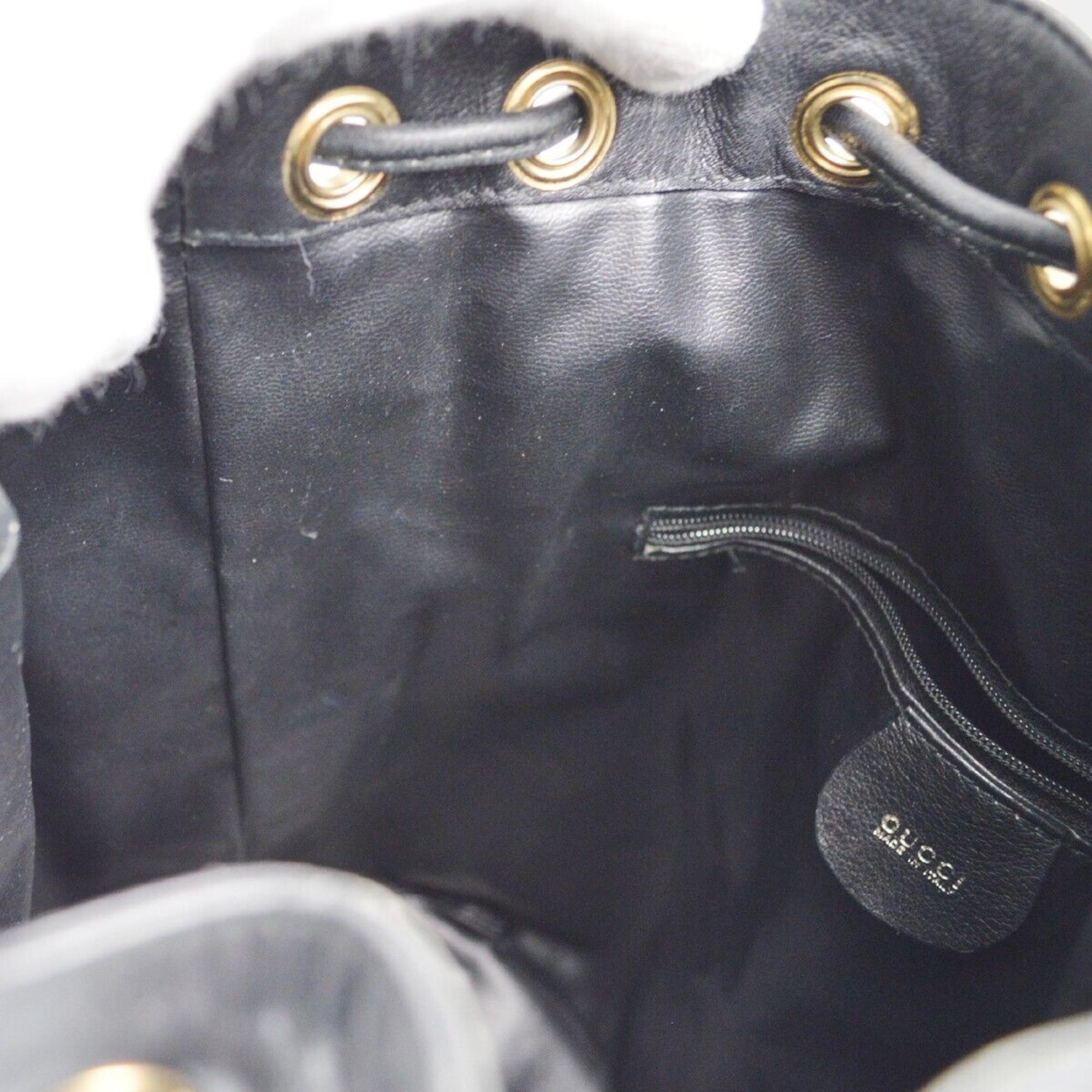 Gucci Black Bamboo Drawstring Handbag