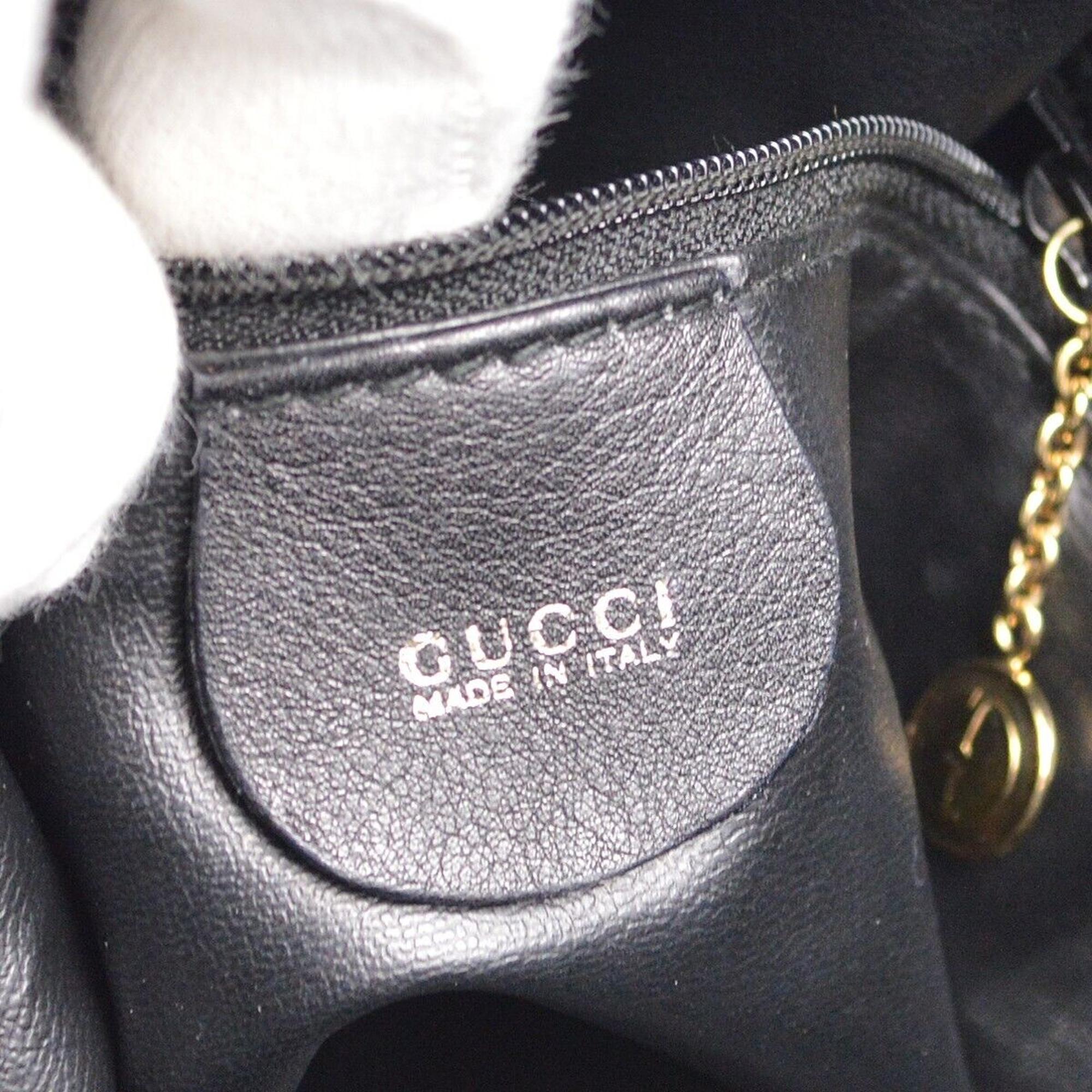 Gucci Black Bamboo Drawstring Handbag