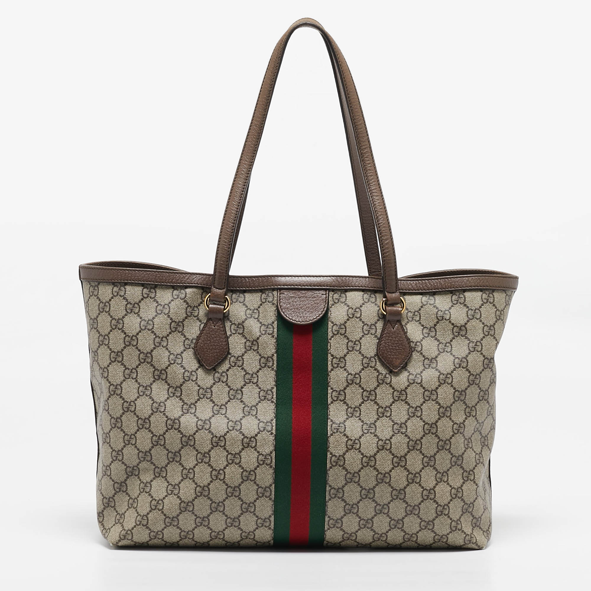 Gucci Beige/Ebony GG Supreme Canvas Medium Ophidia Tote