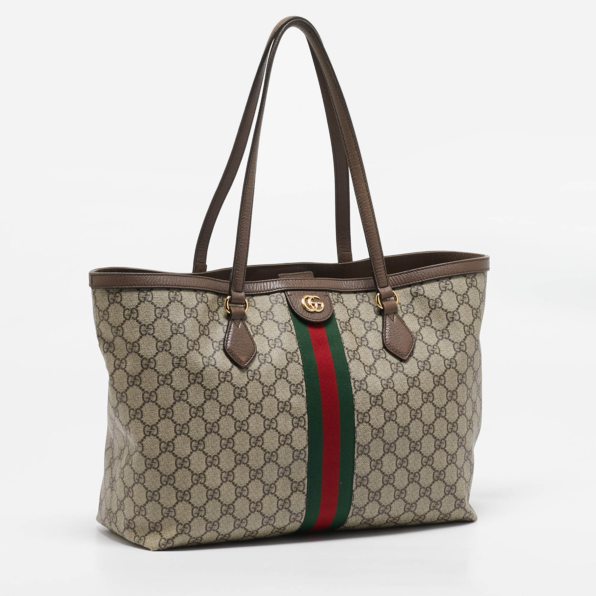 Gucci Beige/Ebony GG Supreme Canvas Medium Ophidia Tote