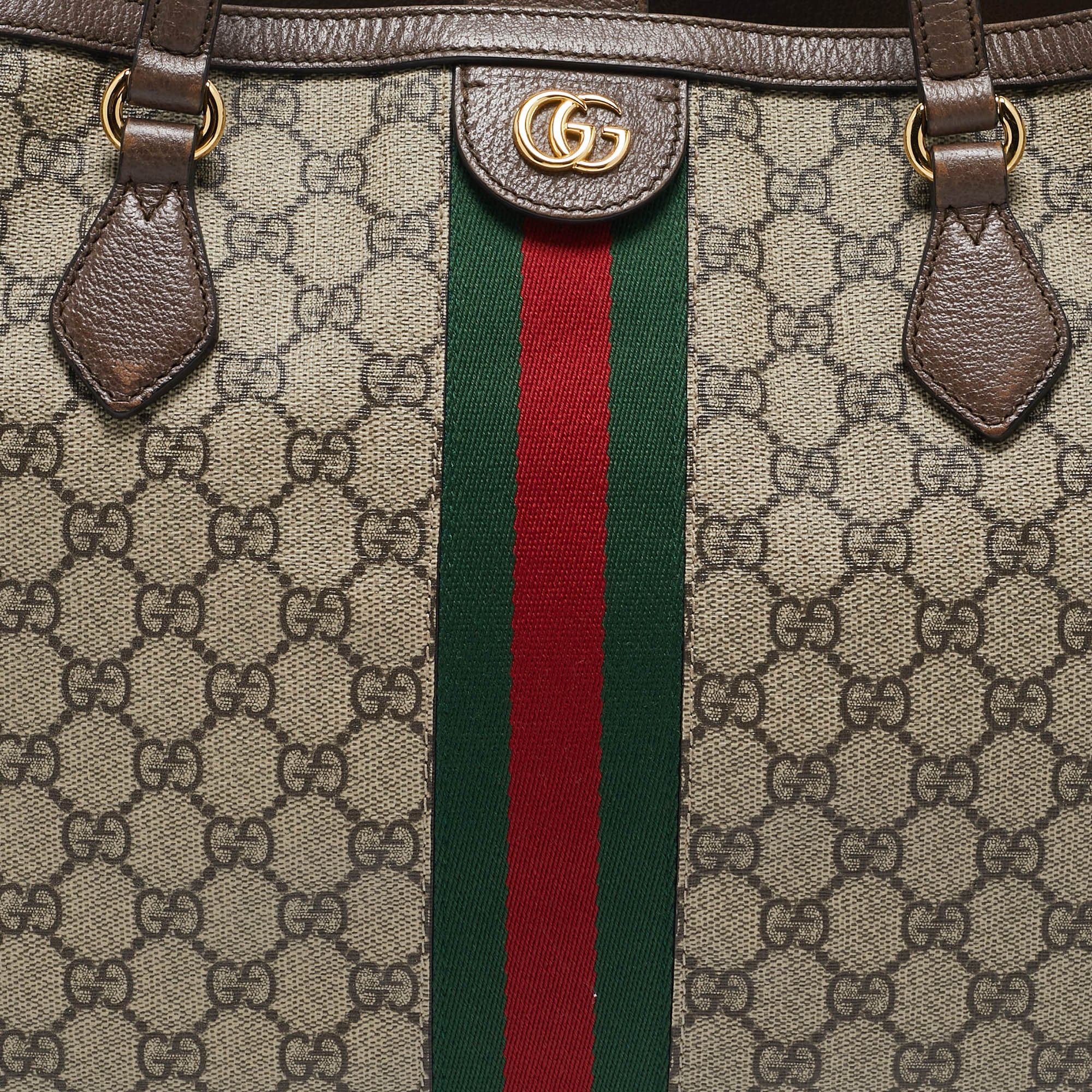 Gucci Beige/Ebony GG Supreme Canvas Medium Ophidia Tote