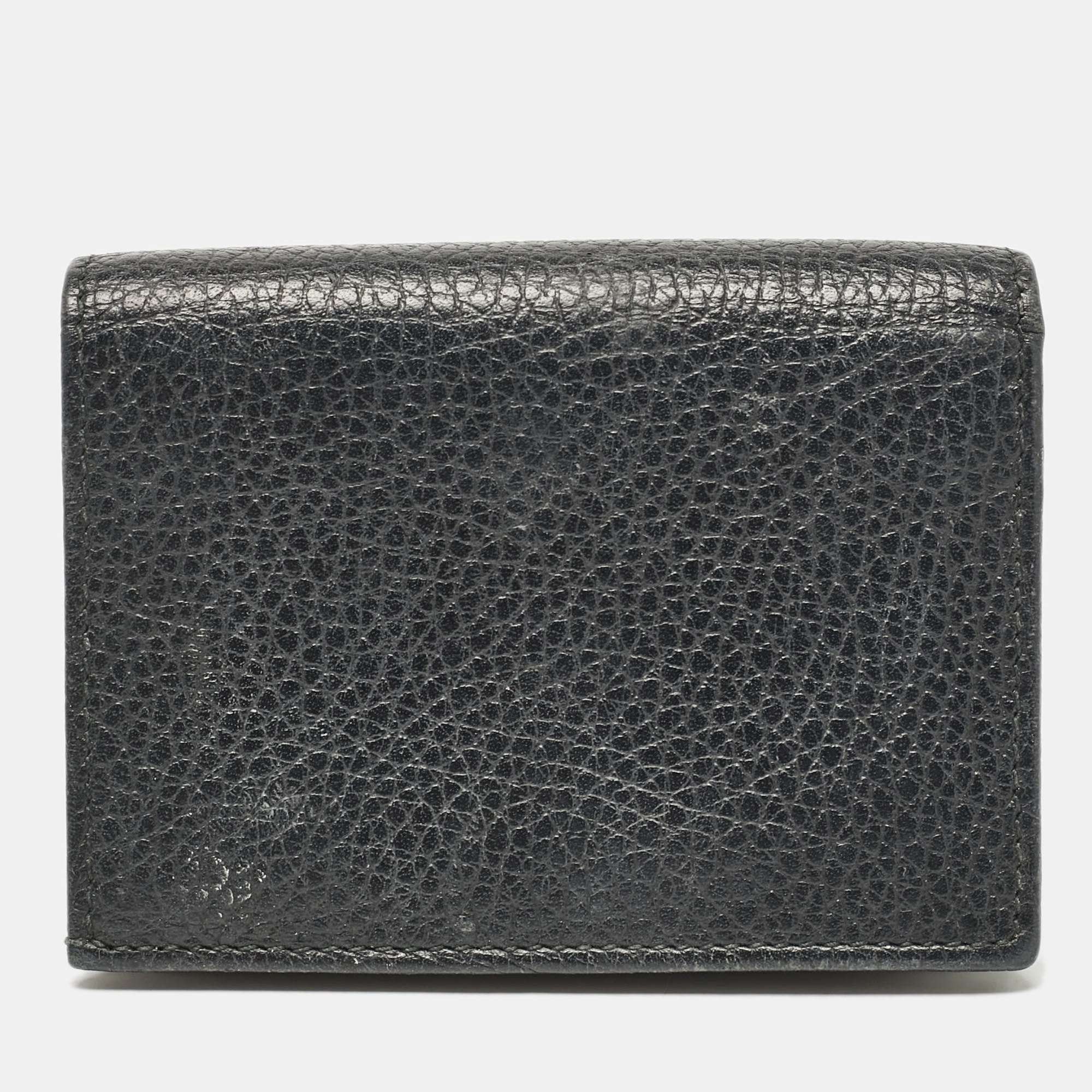 Gucci Black Leather GG Marmont Bosco Card Case