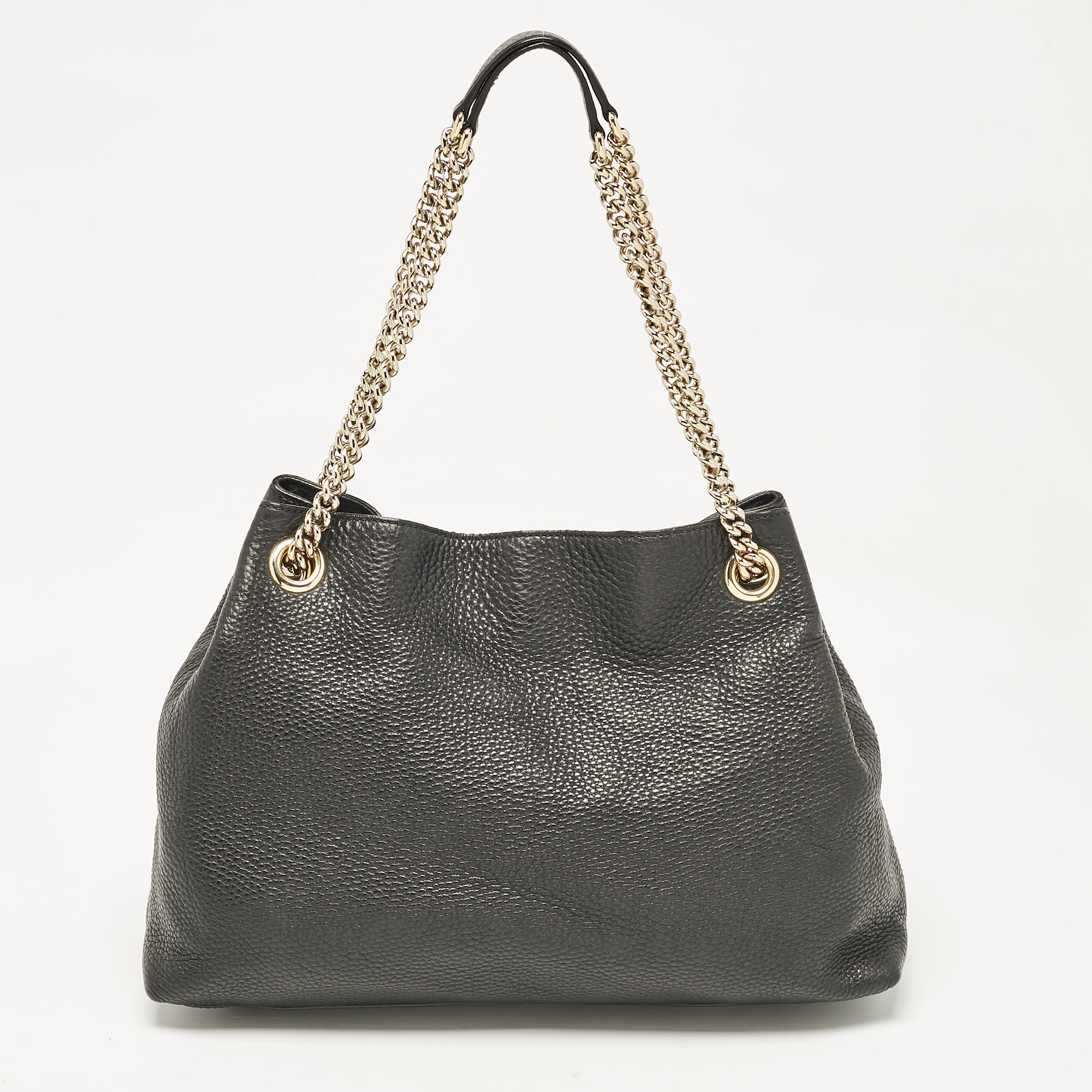 Gucci Black Leather Medium Chain Soho Tote