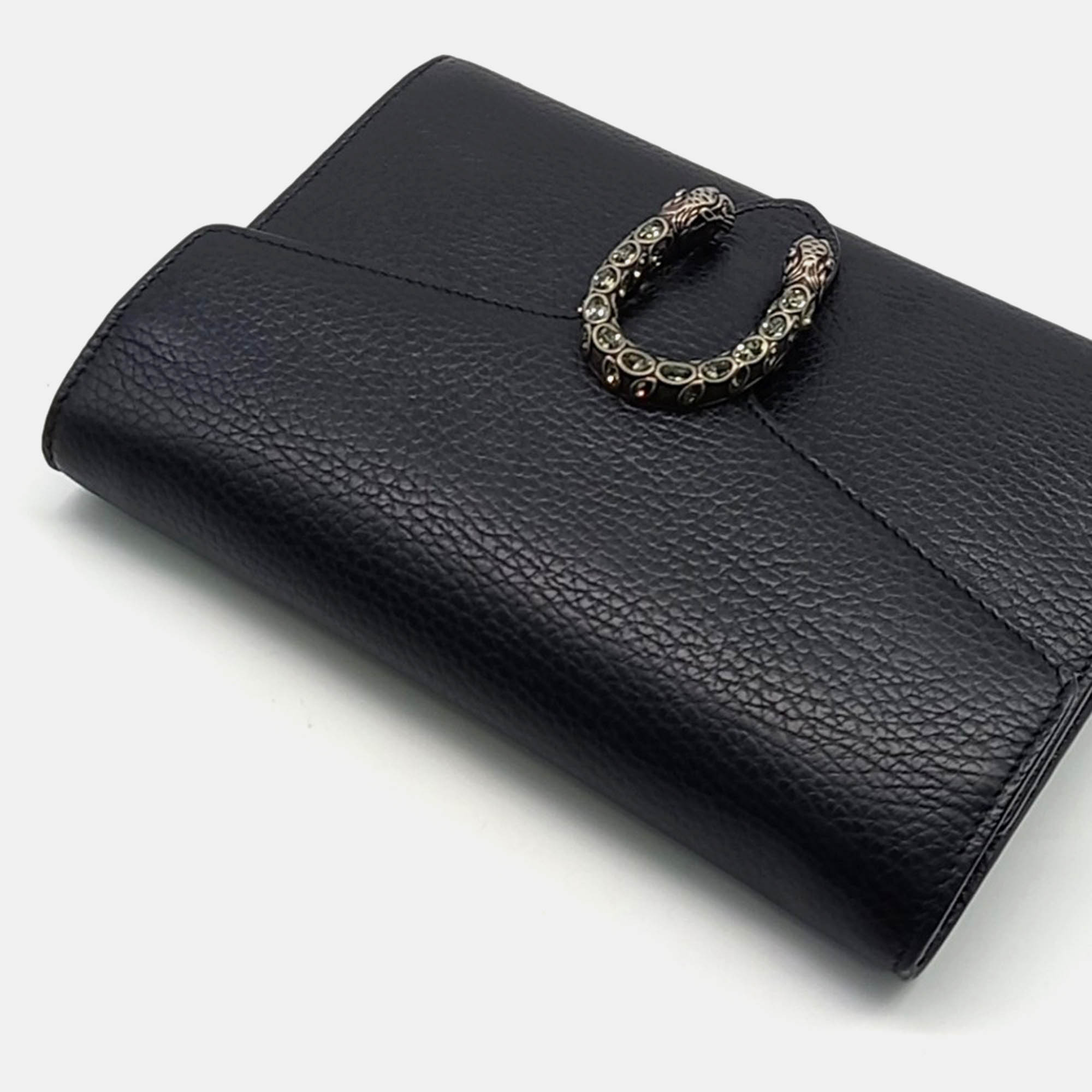 Gucci Black Leather Gucci Dionysus Mini Chain Bag