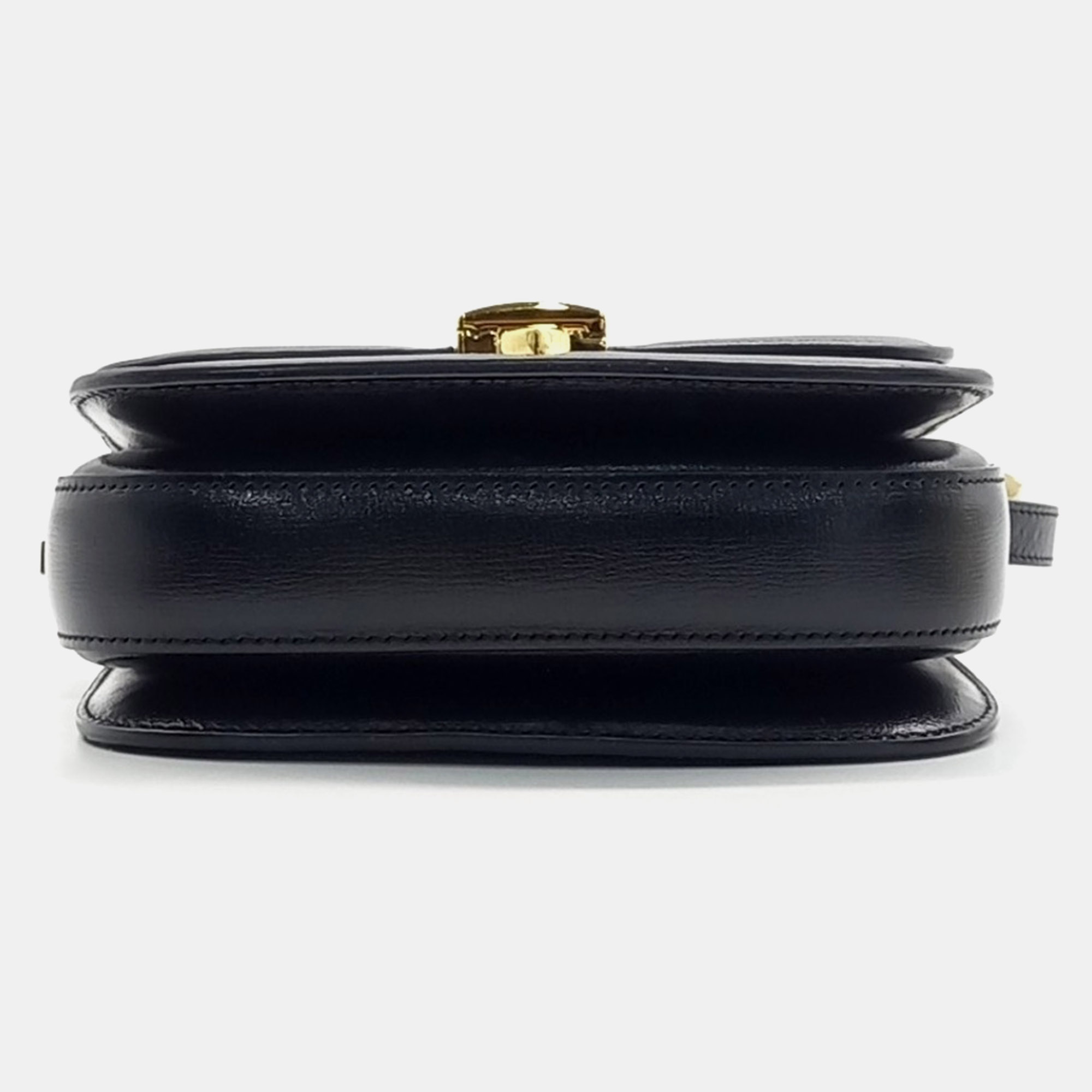 Gucci Black Leather Gucci Sylvie 1969 Mini Shoulder Bag