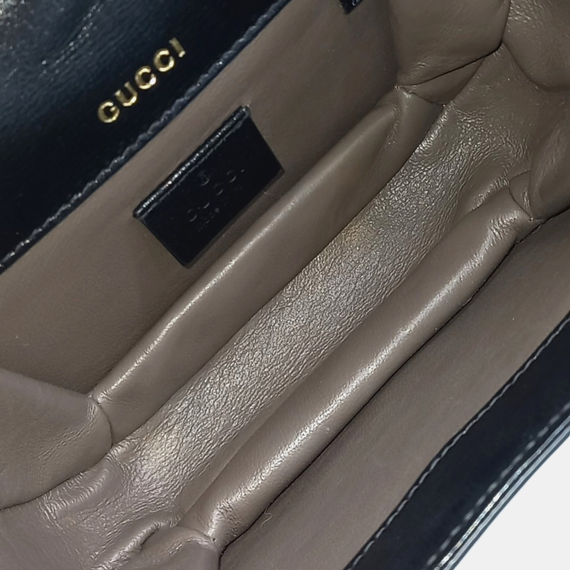 Gucci Black Leather Gucci Sylvie 1969 Mini Shoulder Bag