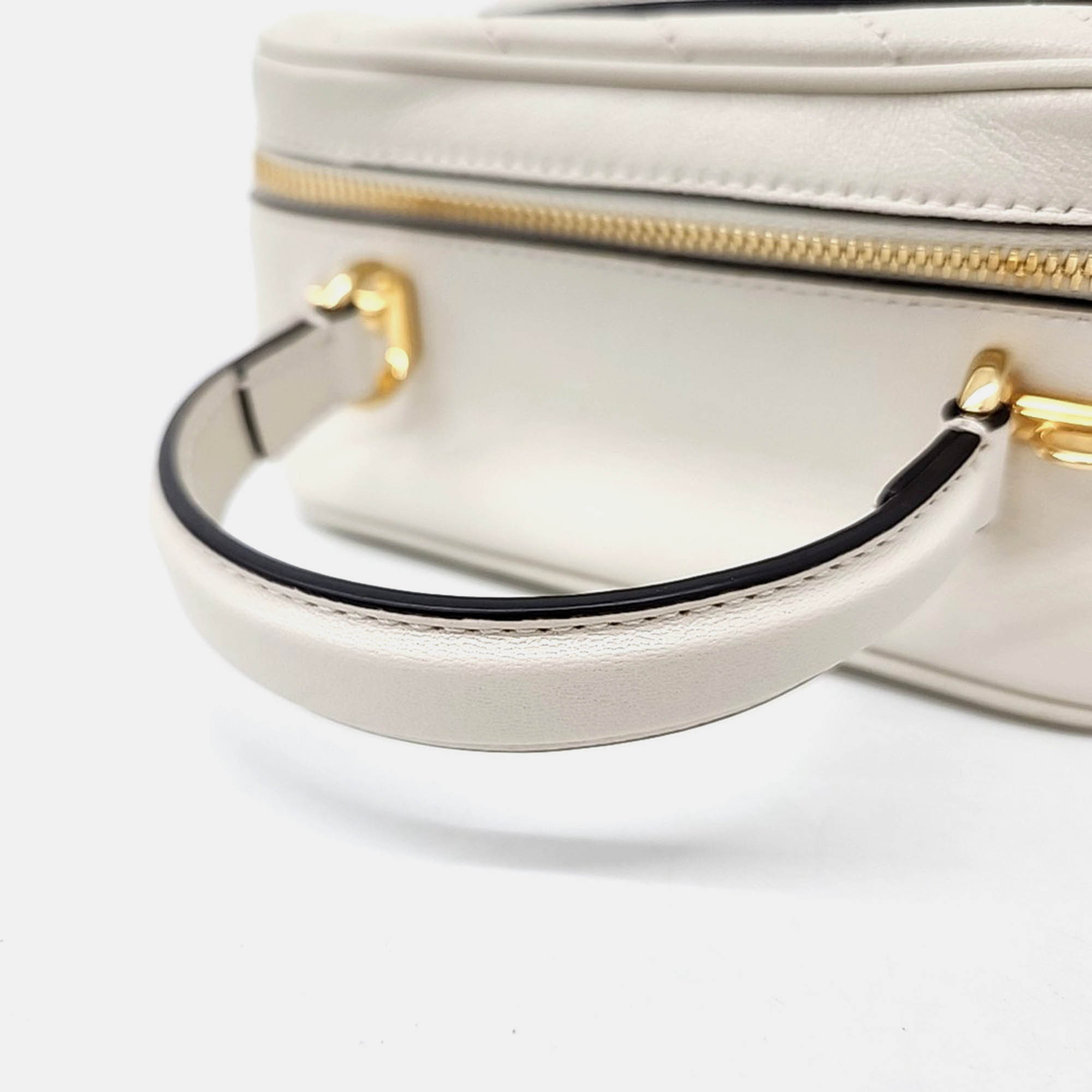 Gucci White Leather Blondie Top Handle Bag