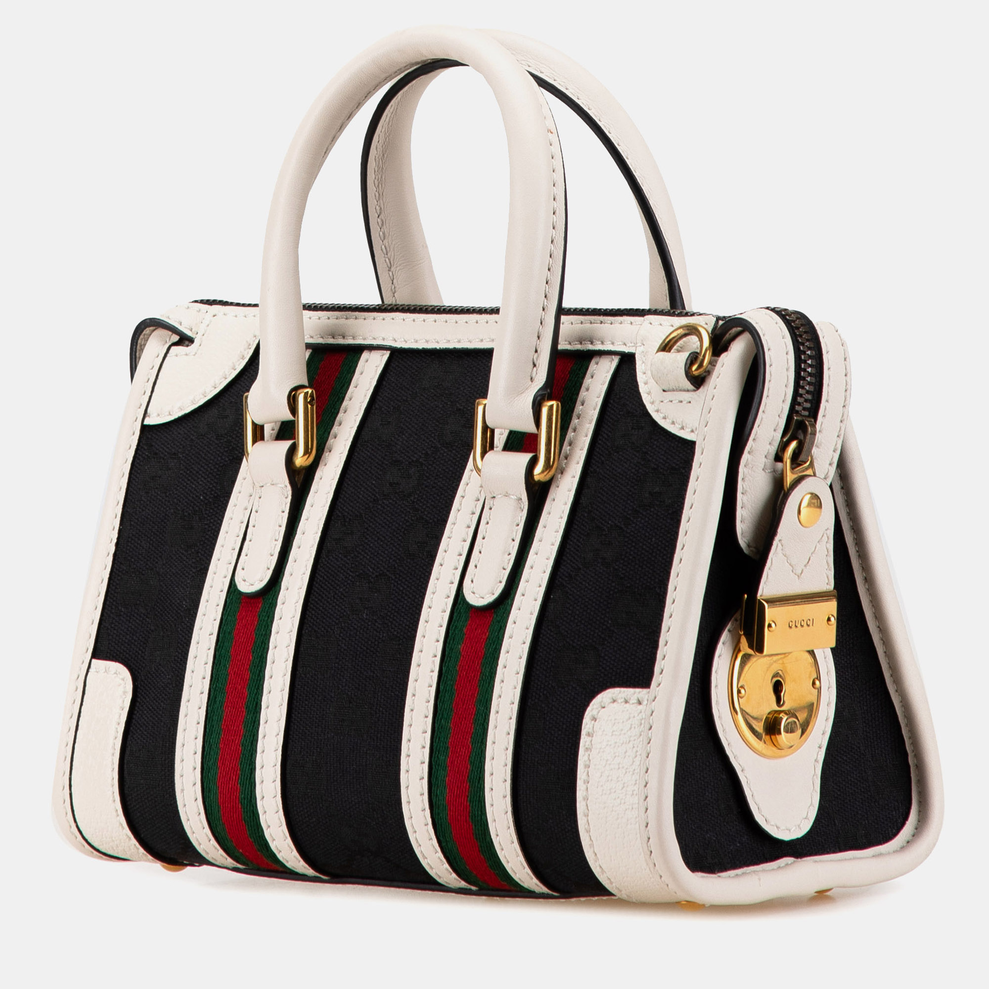 Gucci Multicolor Canvas And Fabric Gucci Mini GG Canvas Bauletto