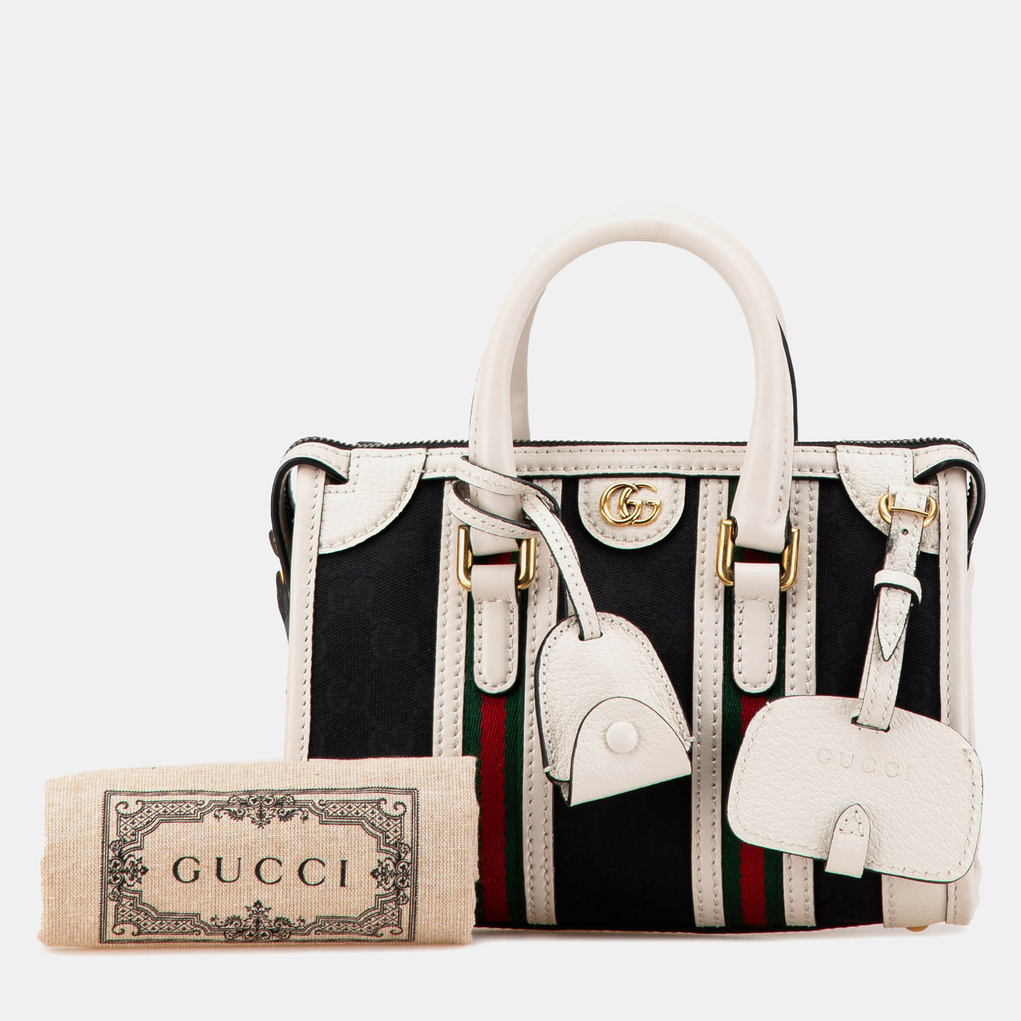 Gucci Multicolor Canvas And Fabric Gucci Mini GG Canvas Bauletto