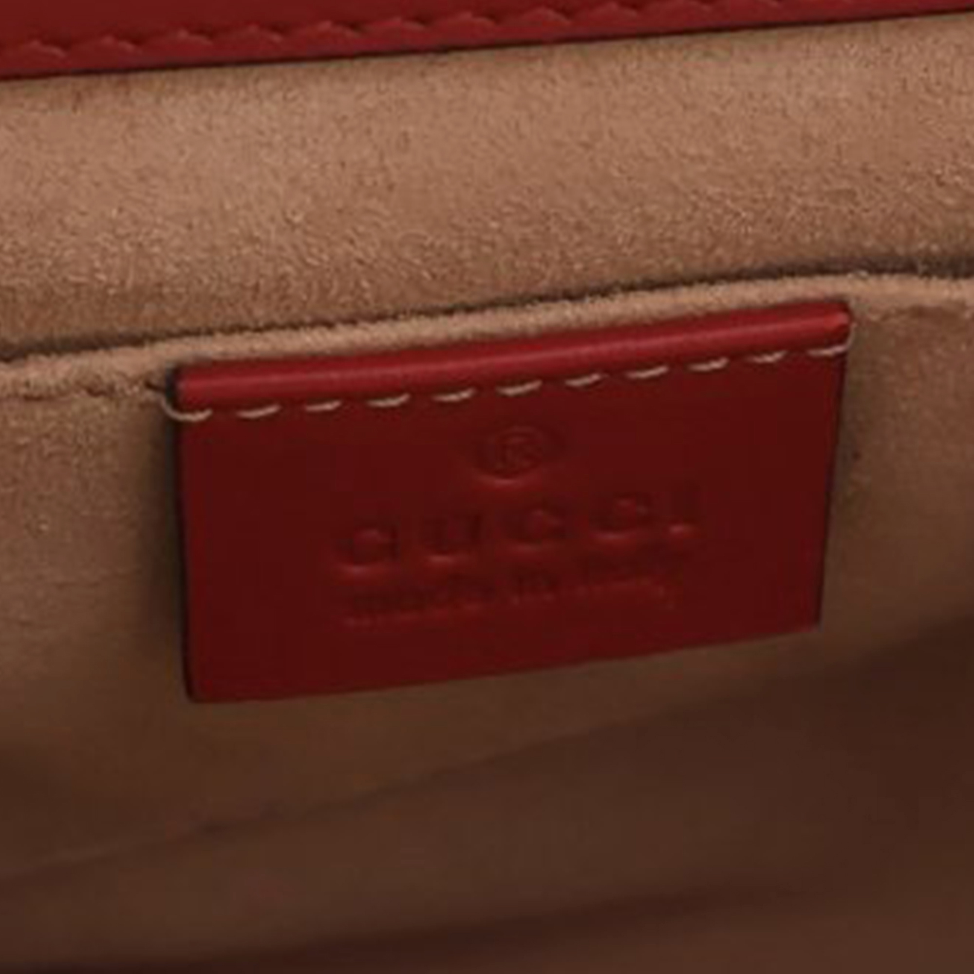 Gucci Red Leather Gucci Small Guccissima Padlock Crossbody