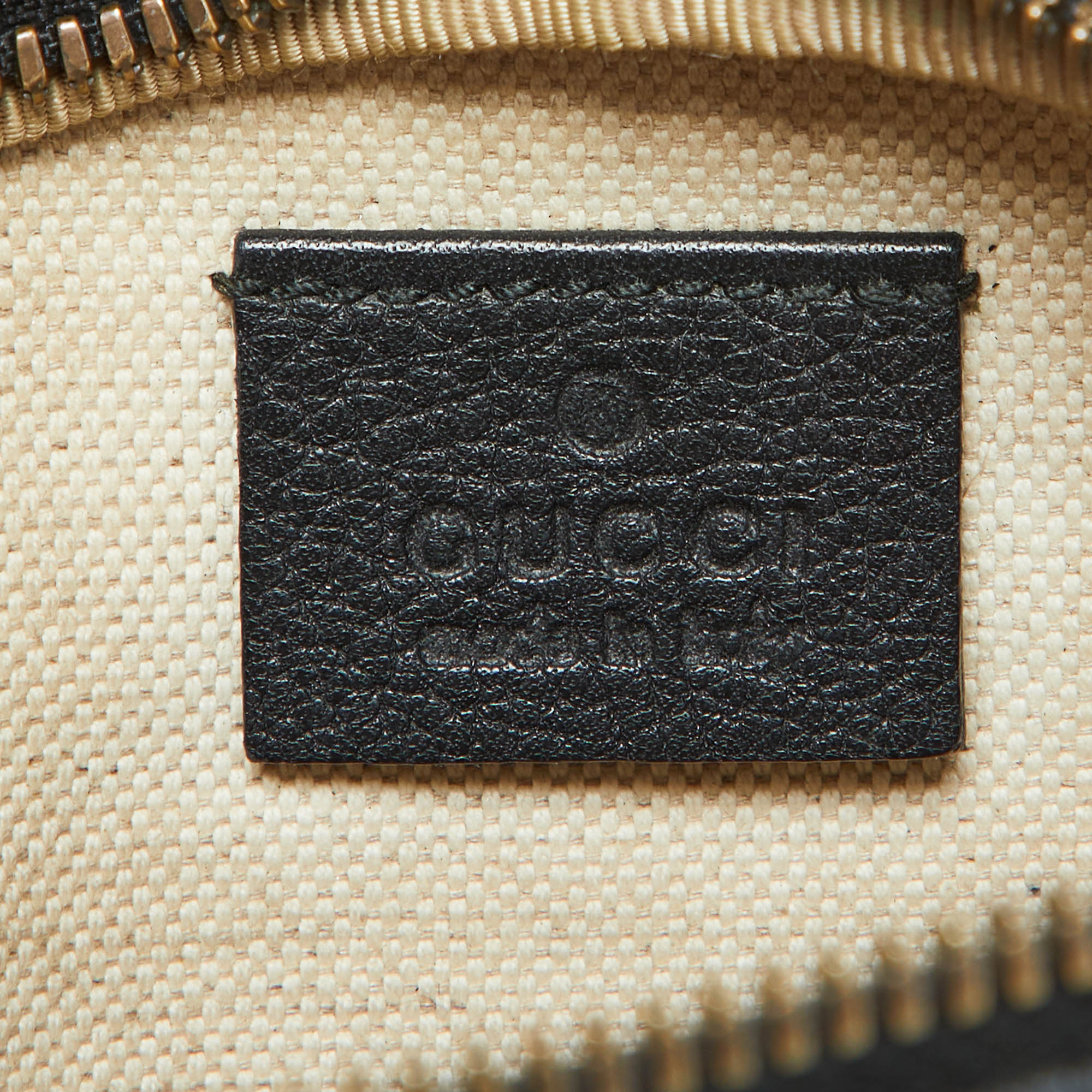 Gucci Black Leather Vintage Logo Web Belt Bag