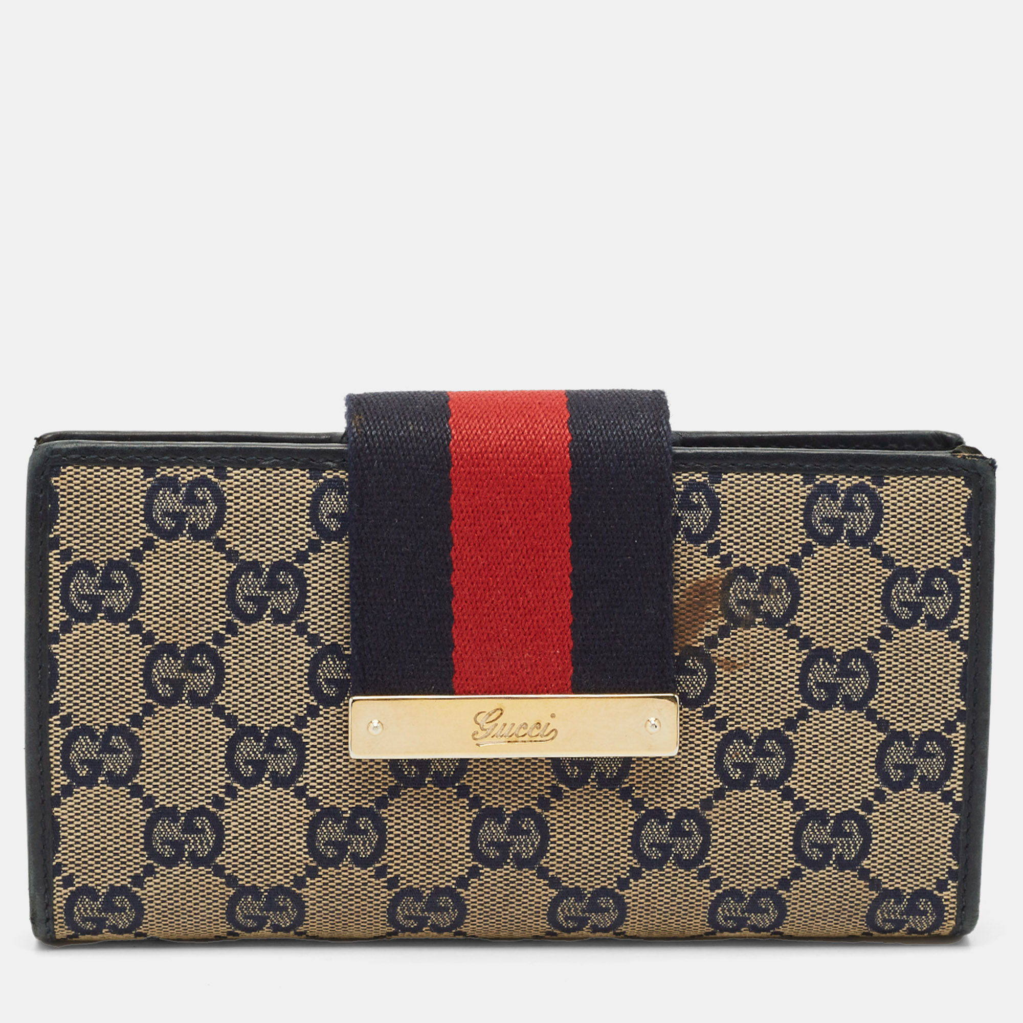 Gucci Blue/Beige GG Canvas and Leather Ladies Web Continental Wallet
Gucci Blue/Beige GG Canvas and Leather Ladies Web Continental Wallet