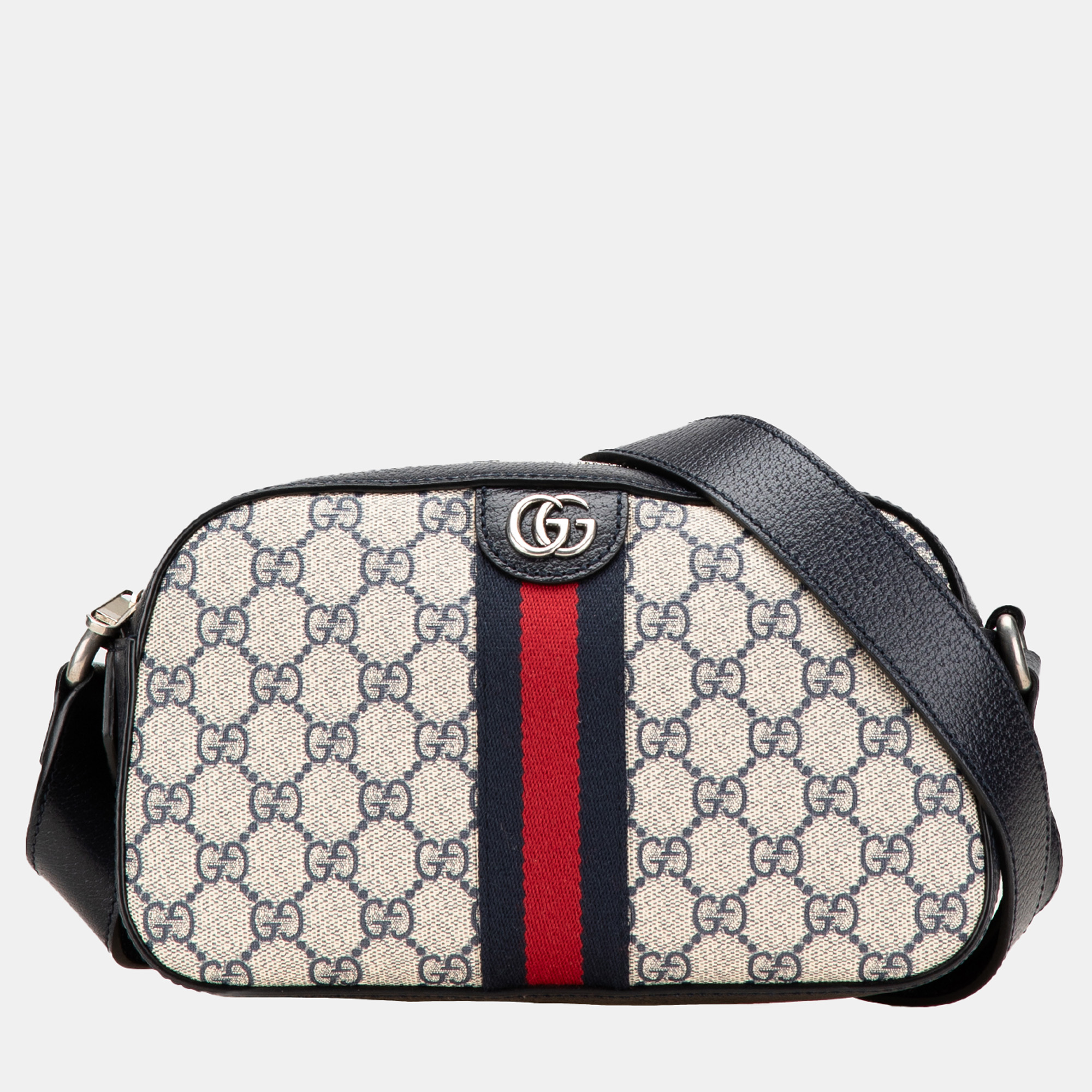 Gucci Beige/Navy Blue Calfskin GG Supreme Textured Dollar Web Ophidia Small Camera Bag
Gucci Beige/Navy Blue Calfskin GG Supreme Textured Dollar Web Ophidia Small Camera Bag