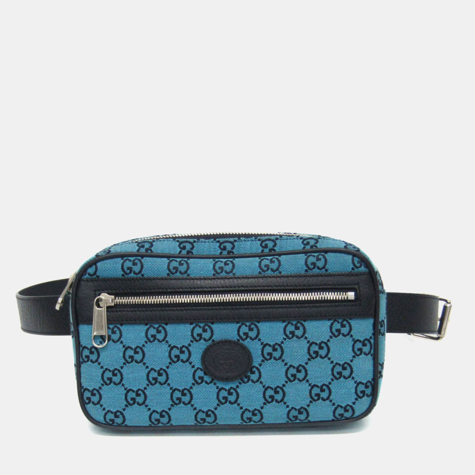 Gucci Blacl Dark Navy GG Canvas Leather Interlocking Fanny Pack Sling Bag, Black
Gucci Blacl Dark Navy GG Canvas Leather Interlocking Fanny Pack Sling Bag, Black