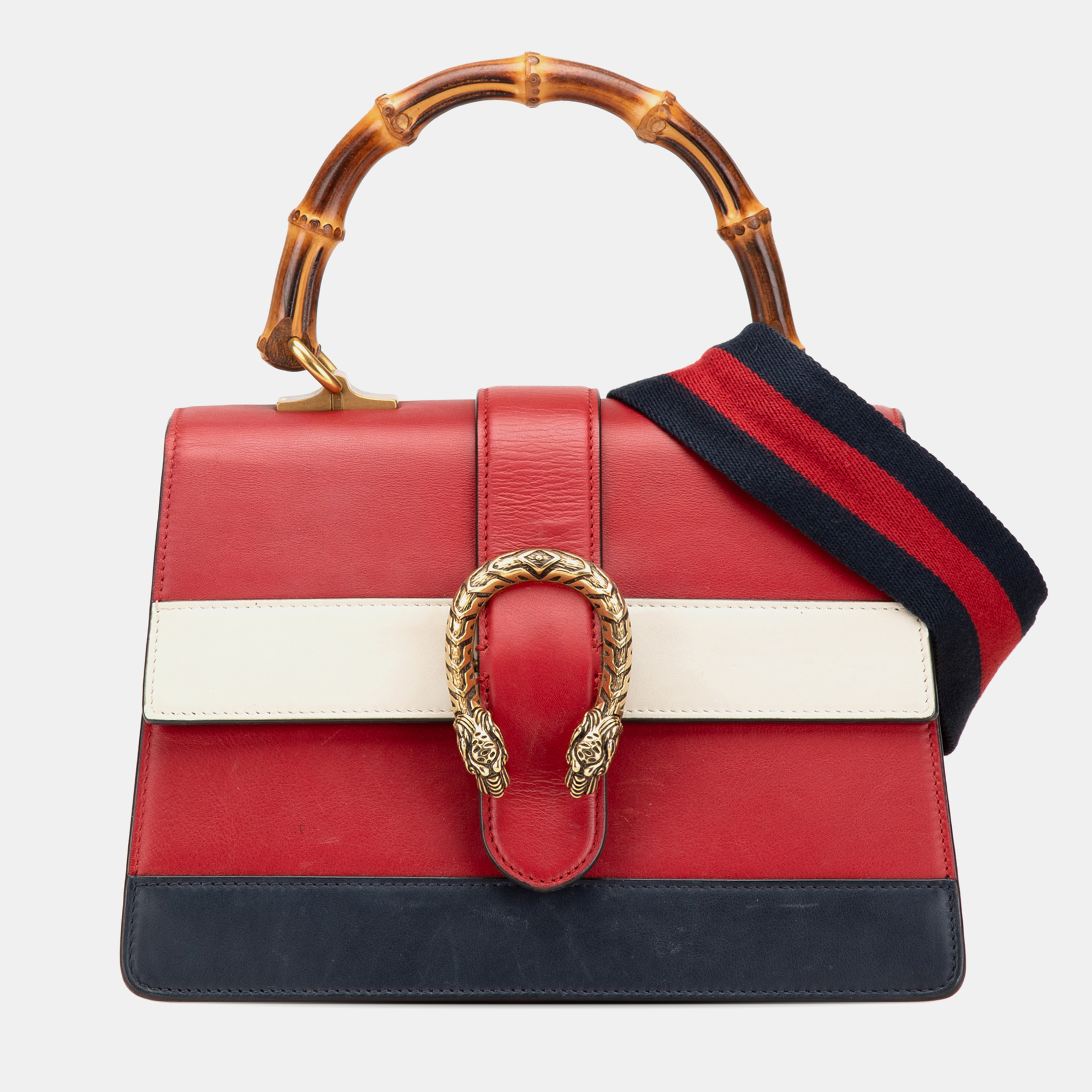 Gucci Navy Blue Red Medium Leather Bamboo Dionysus Web Satchel
Gucci Navy Blue Red Medium Leather Bamboo Dionysus Web Satchel