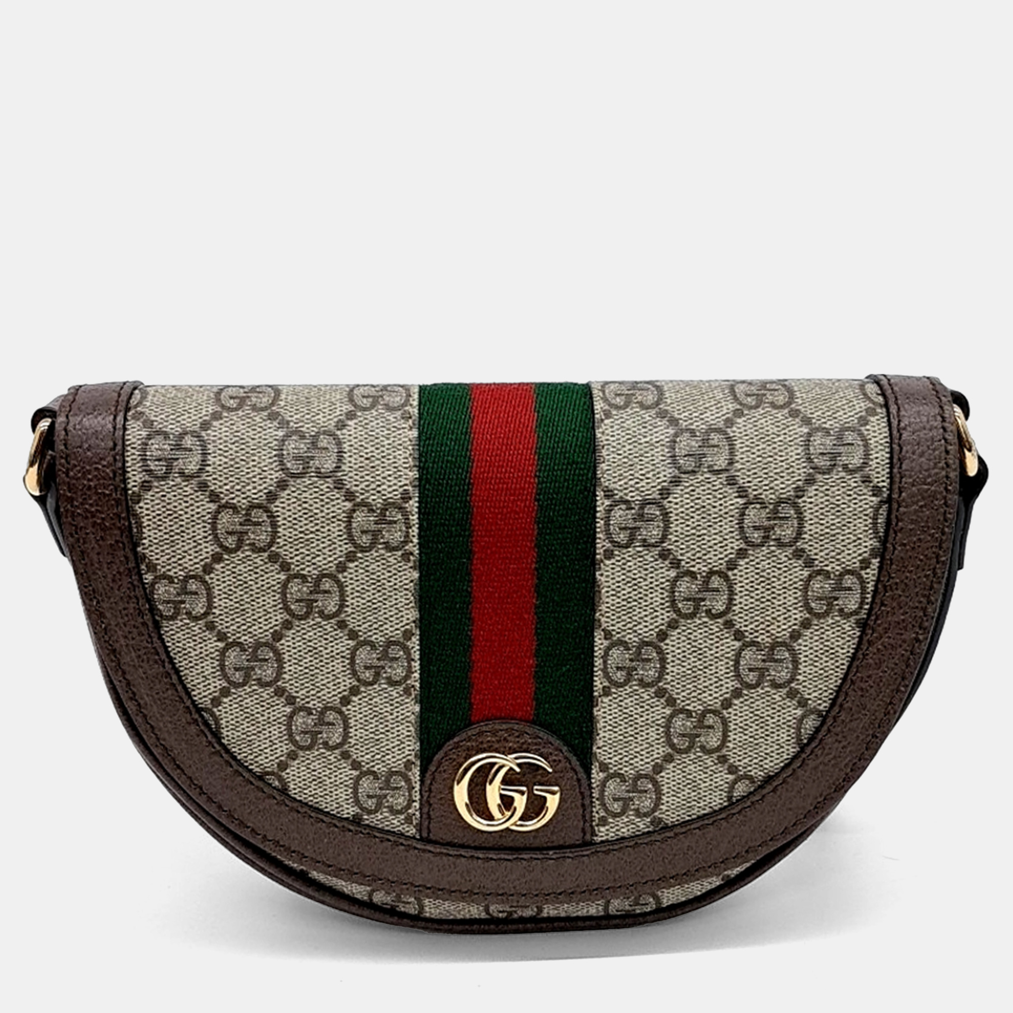 Gucci Brown Coated Canvas and Leather Ophidia Mini GG Shoulder Bag
Gucci Brown Coated Canvas and Leather Ophidia Mini GG Shoulder Bag