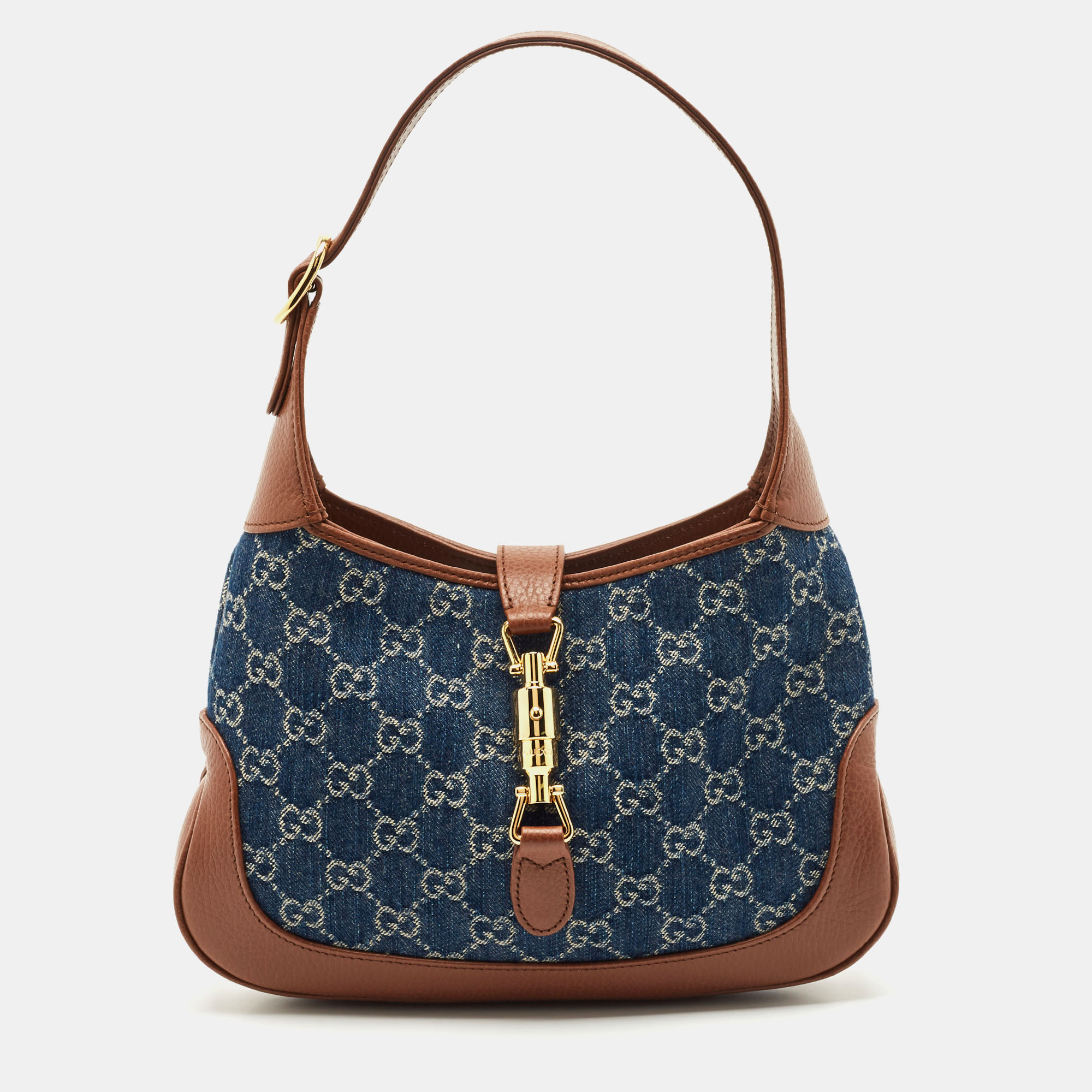 Gucci Blue/Brown GG Denim and Leather Jackie 1961 Shoulder Bag
Gucci Blue/Brown GG Denim and Leather Jackie 1961 Shoulder Bag