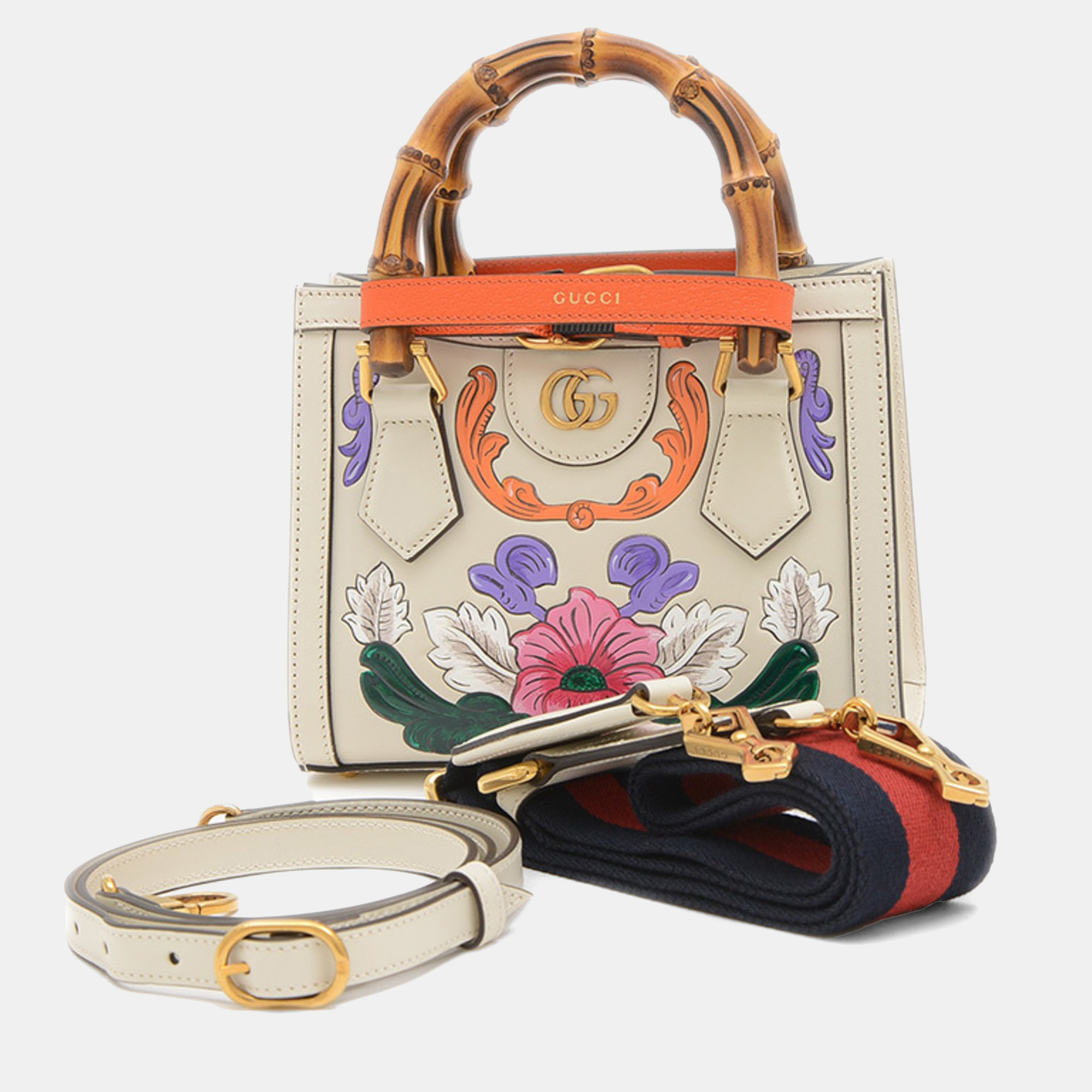 Gucci Diana Bamboo Mini Bag Shoulder Flower Relief Leather Ivory, Cream
Gucci Diana Bamboo Mini Bag Shoulder Flower Relief Leather Ivory, Cream
