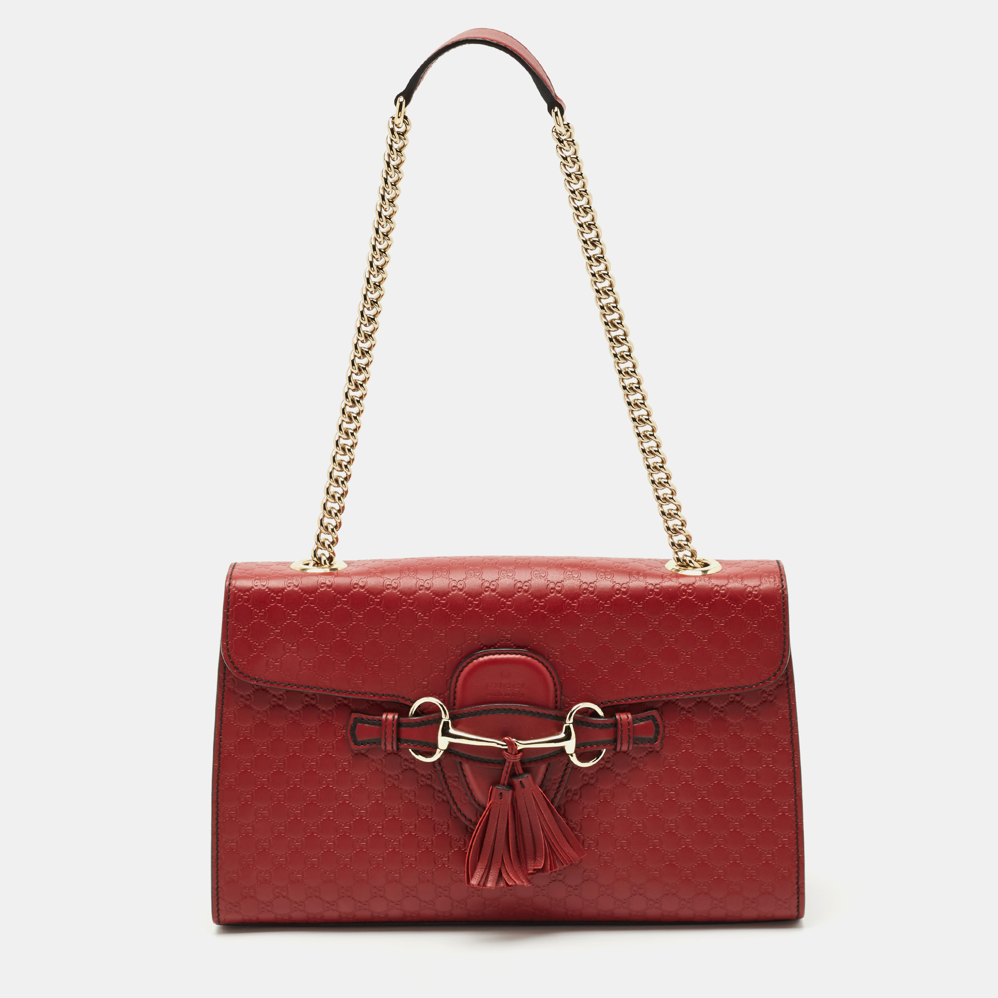 Gucci Red Microguccissima Leather Medium Emily Chain Shoulder Bag
Gucci Red Microguccissima Leather Medium Emily Chain Shoulder Bag