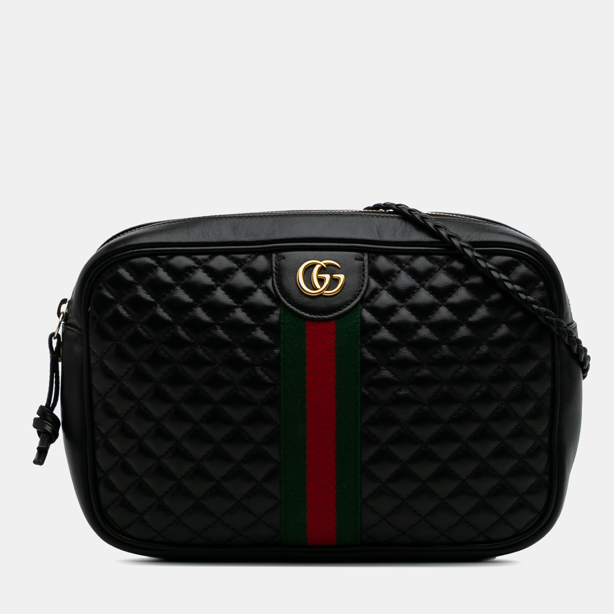 Gucci Black Small Quilted Leather Web Trapuntata Crossbody Bag
Gucci Black Small Quilted Leather Web Trapuntata Crossbody Bag