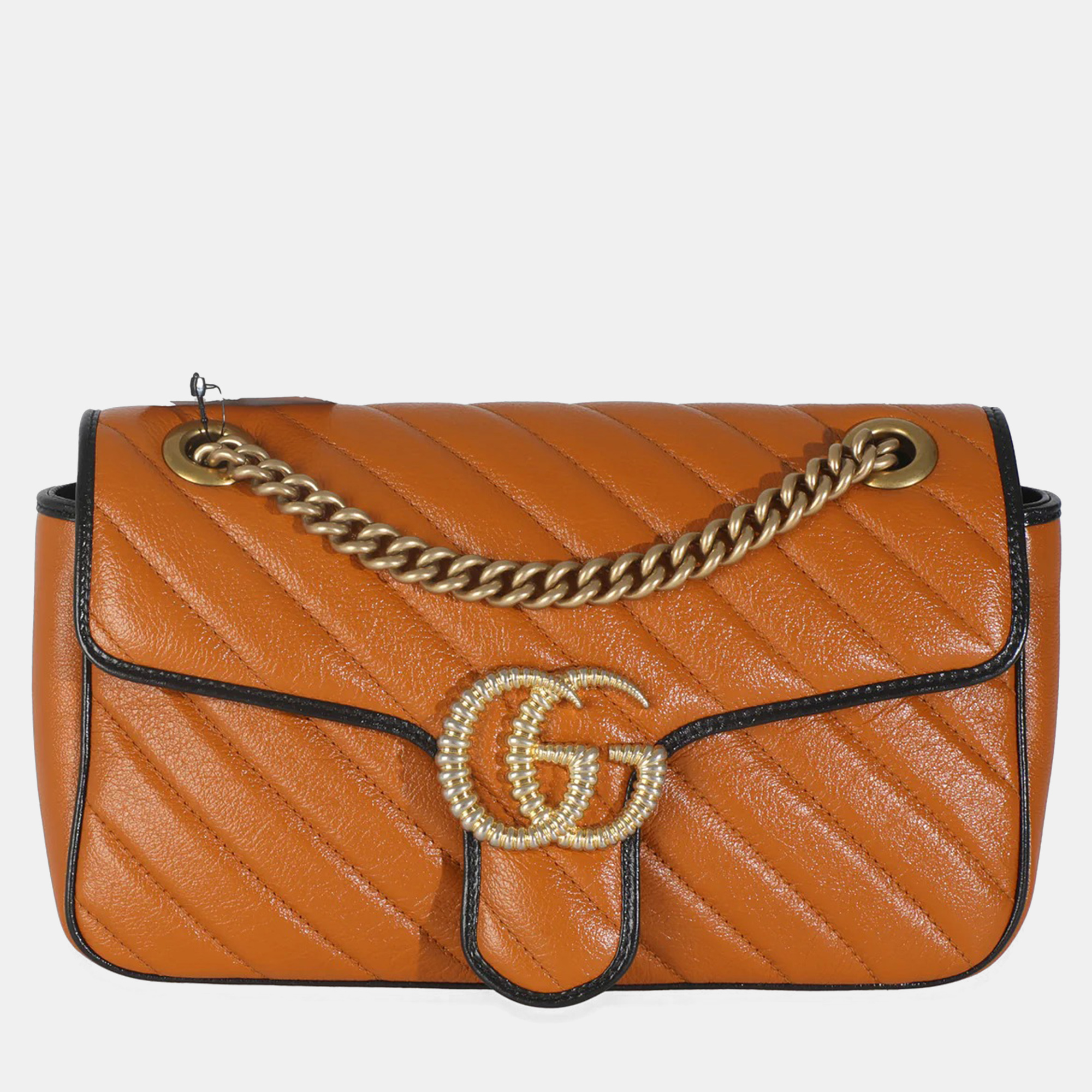 Gucci Cognac Calfskin Matelasse Diagonal Small Torchon GG Marmont Shoulder Bag, Brown
Gucci Cognac Calfskin Matelasse Diagonal Small Torchon GG Marmont Shoulder Bag, Brown