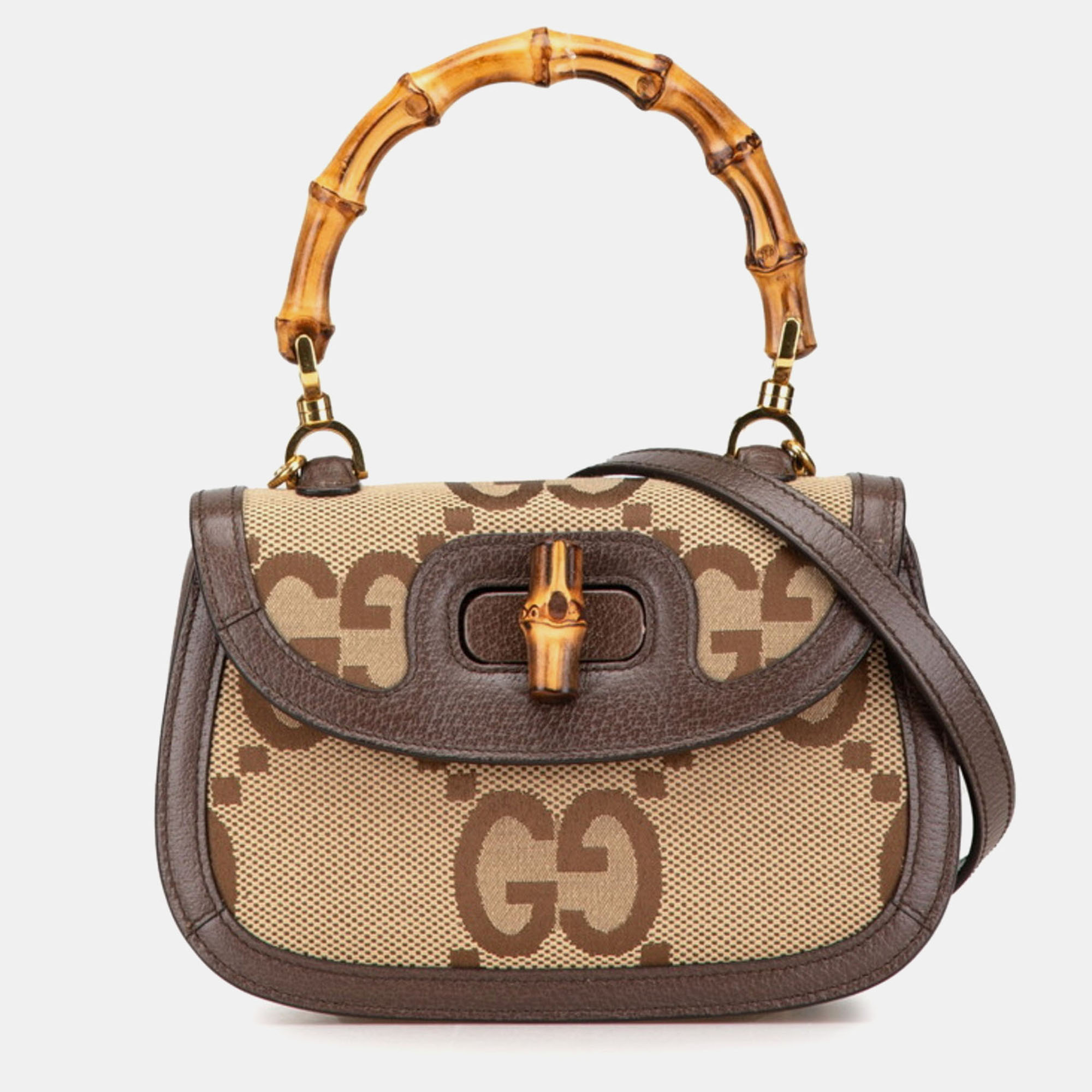 Gucci Jumbo GG Beige/Brown Canvas Leather Handbag Shoulder Bag
Gucci Jumbo GG Beige/Brown Canvas Leather Handbag Shoulder Bag