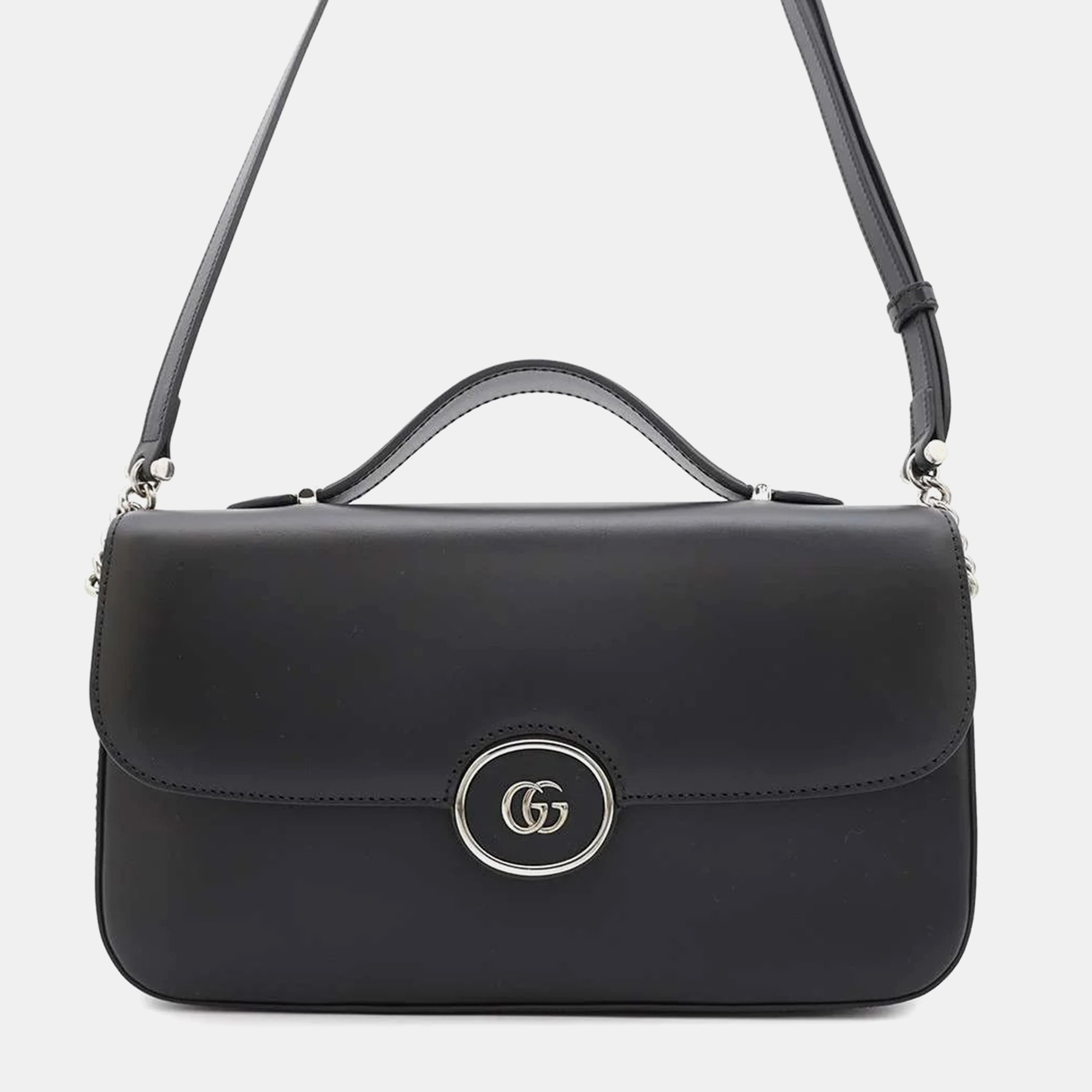 Gucci Petite Gg 2Wayshoulder Bag Black Calf Leather Size Small
Gucci Petite Gg 2Wayshoulder Bag Black Calf Leather Size Small