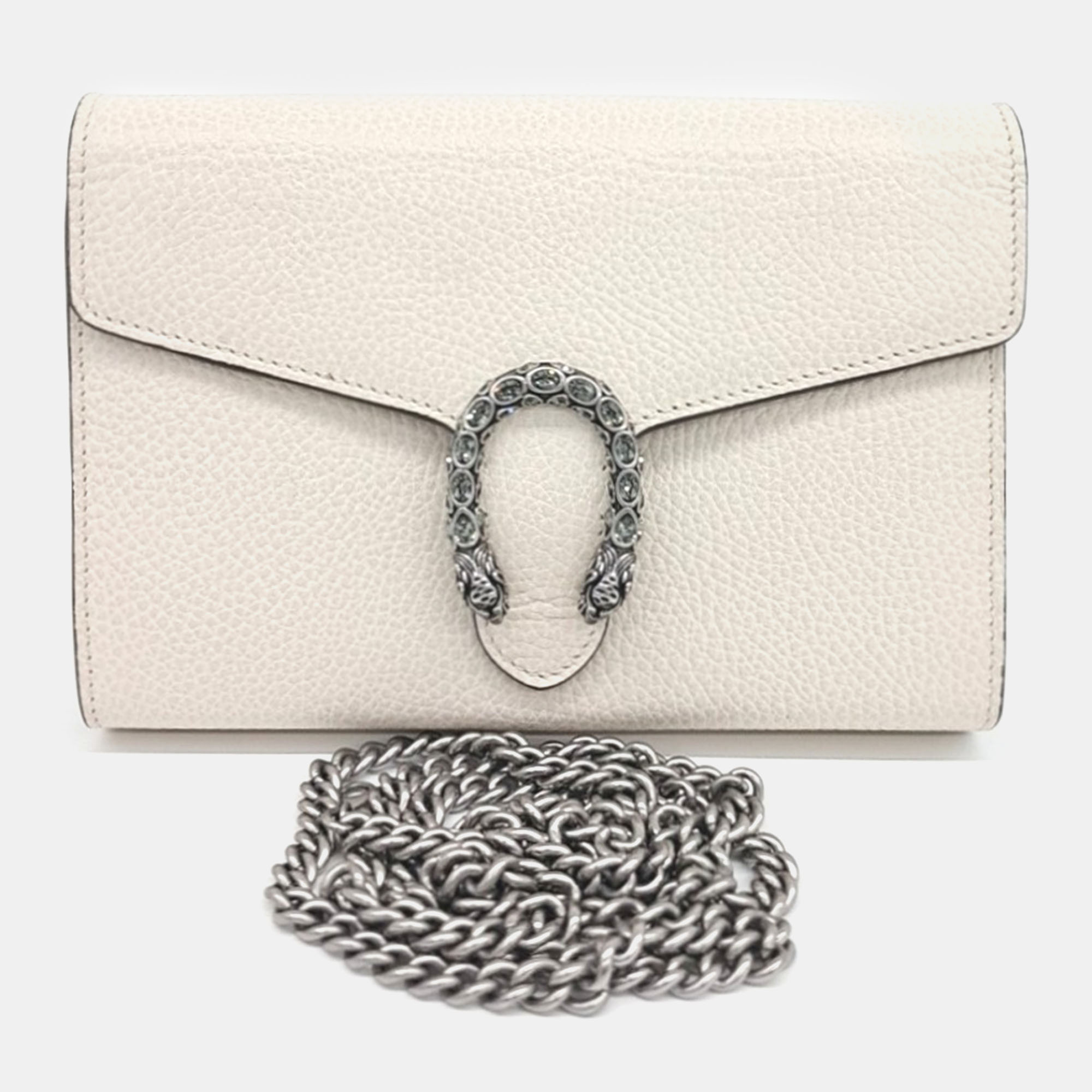 Gucci White Leather Dionysus Mini Chain Bag