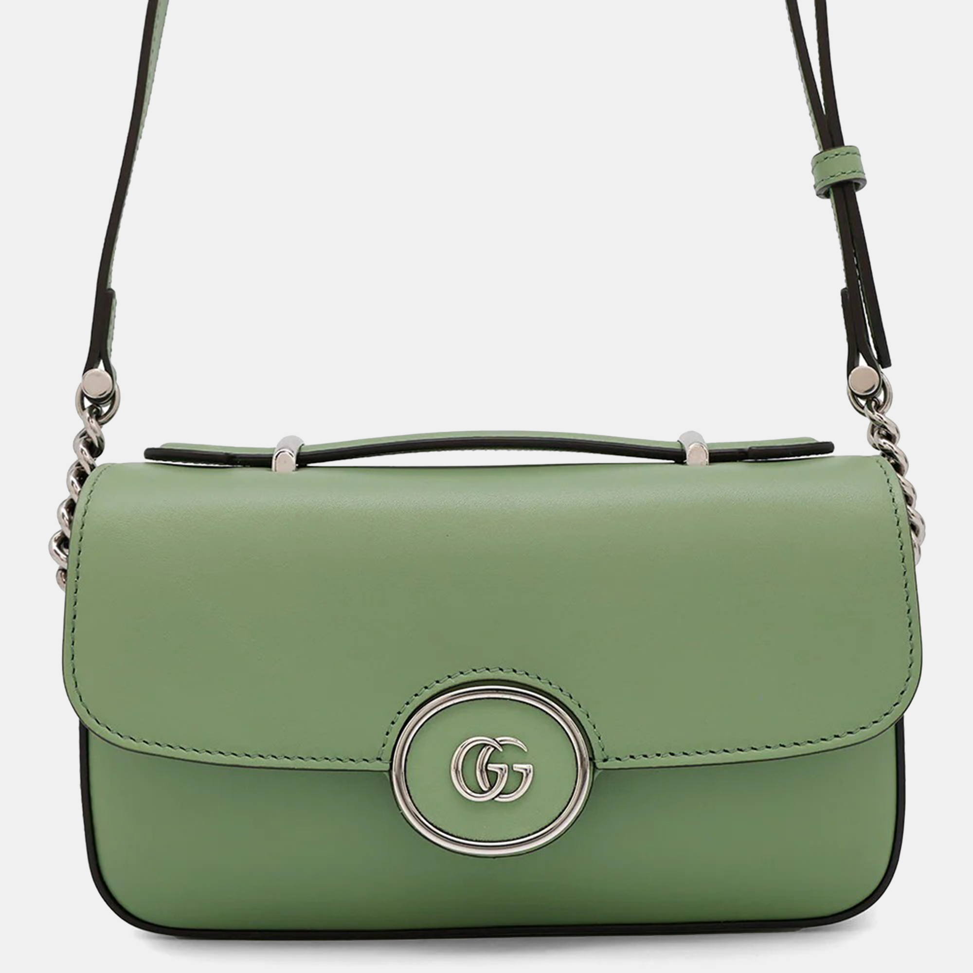 Gucci Petite GG Mini Green Leather Shoulder Bag