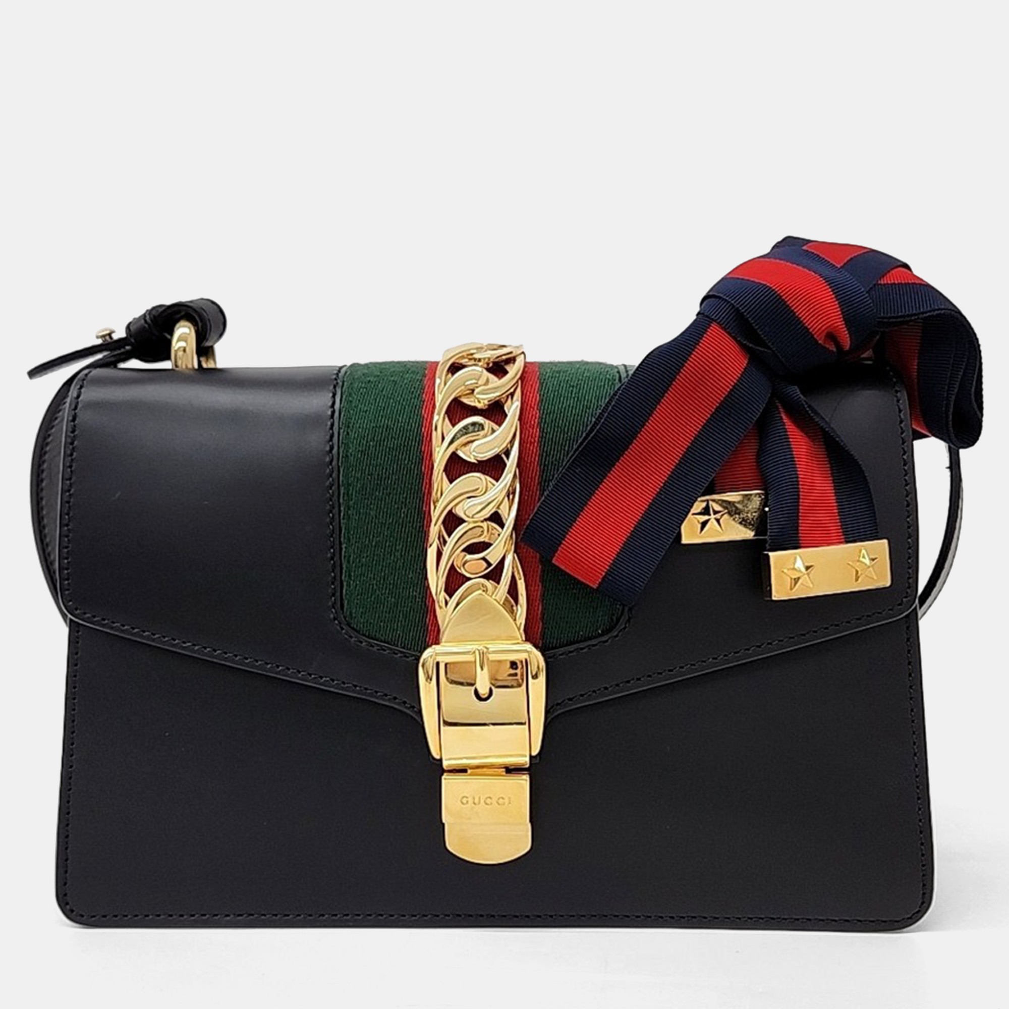 Gucci Black Leather Sylvie Bag - Gucci - Modalova