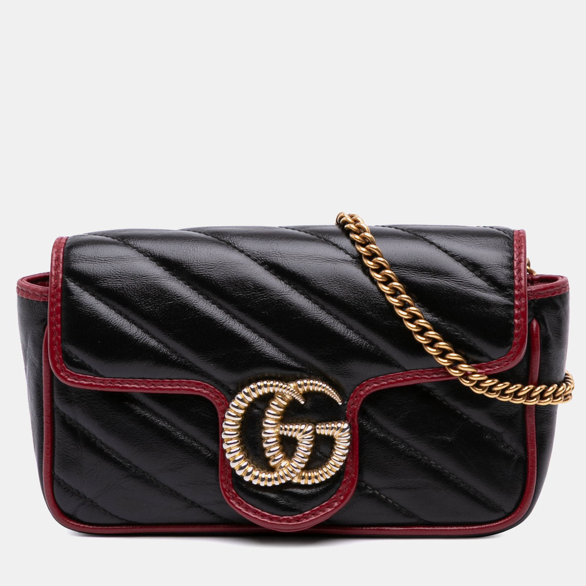 Gucci Black Super Mini GG Marmont Matelasse Leather Torchon Flap Crossbody
Gucci Black Super Mini GG Marmont Matelasse Leather Torchon Flap Crossbody