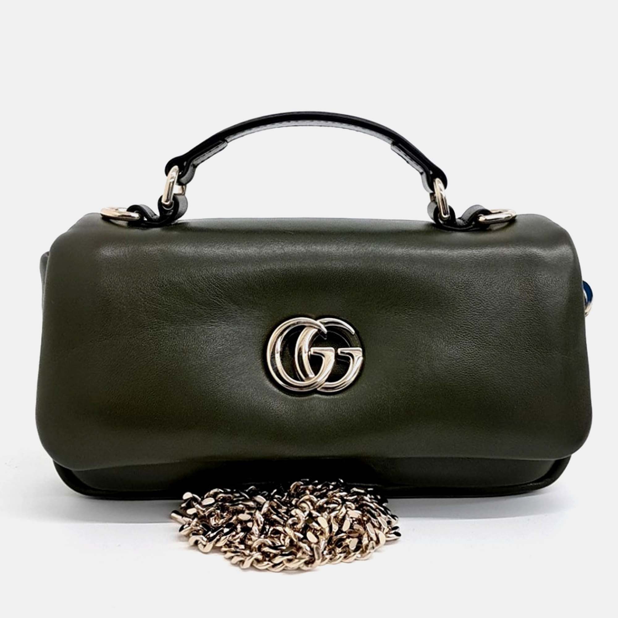 Gucci Black Leather GG Milano Small Top Handle Bag
Gucci Black Leather GG Milano Small Top Handle Bag