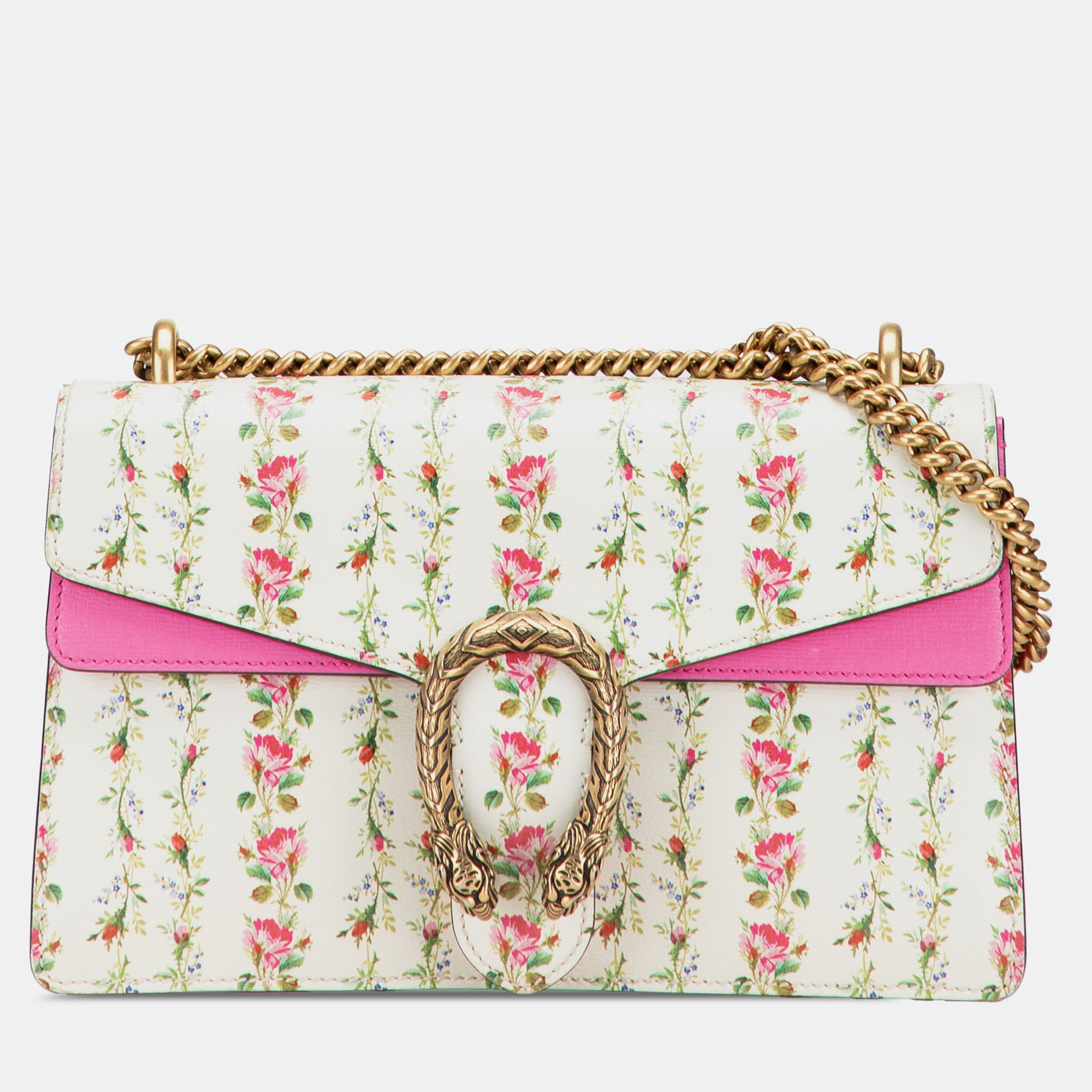 Gucci Beige Pink White Limited Edition Small Calfskin Floral Print Dionysus Shoulder Bag
Gucci Beige Pink White Limited Edition Small Calfskin Floral Print Dionysus Shoulder Bag