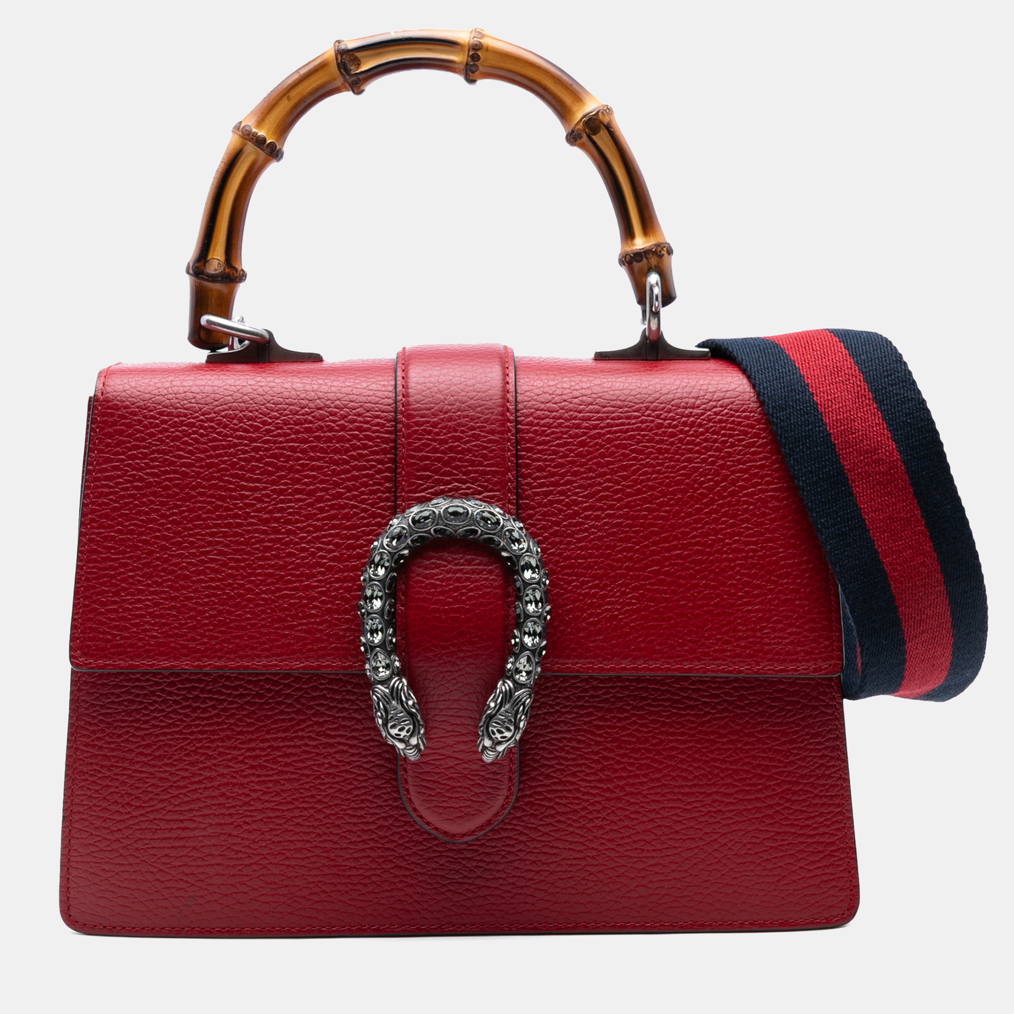 Gucci Red Medium Bamboo Dionysus Web Satchel 
Gucci Red Medium Bamboo Dionysus Web Satchel