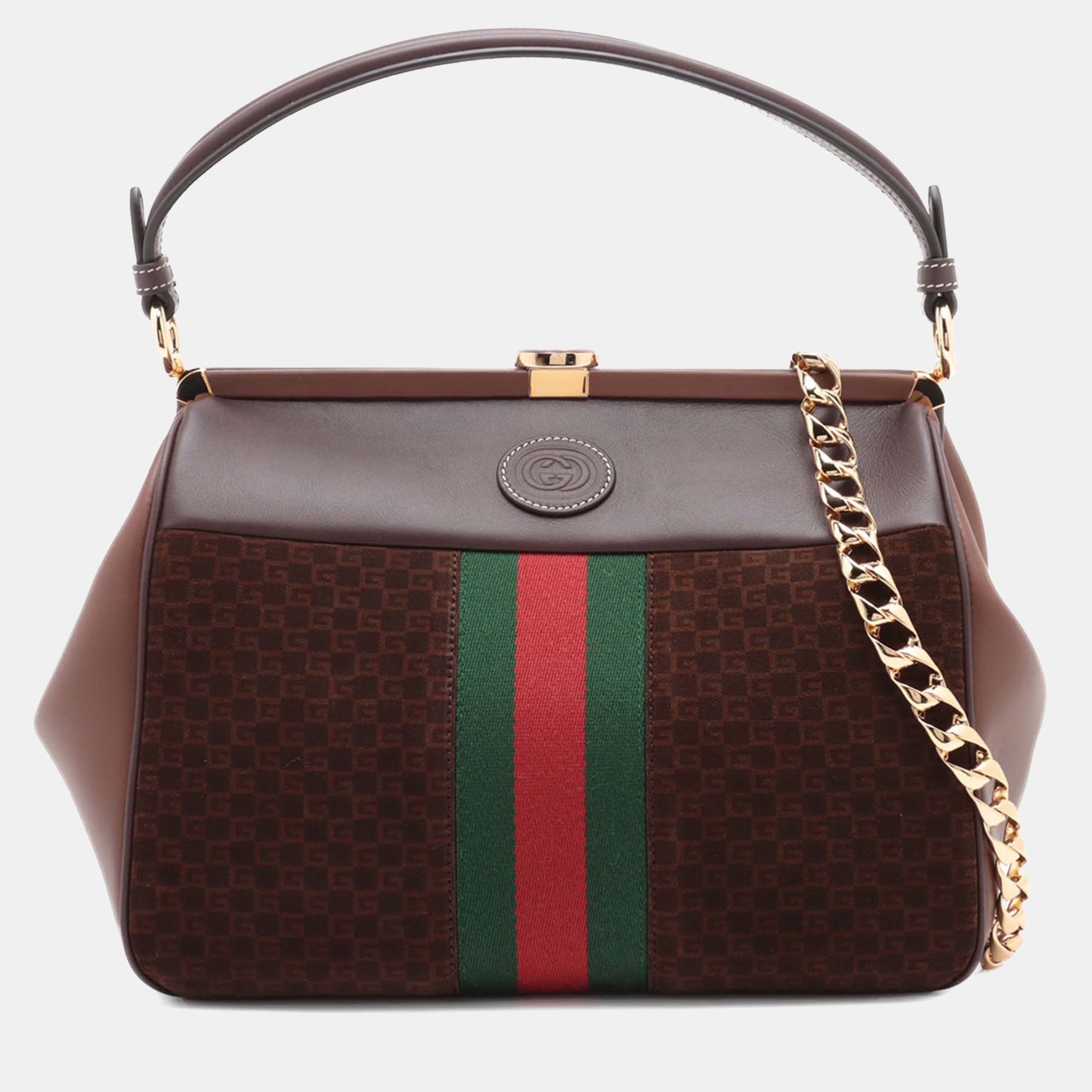 Gucci Brown G Square Suede Ophidia Virgo Top Handle Bag
Gucci Brown G Square Suede Ophidia Virgo Top Handle Bag