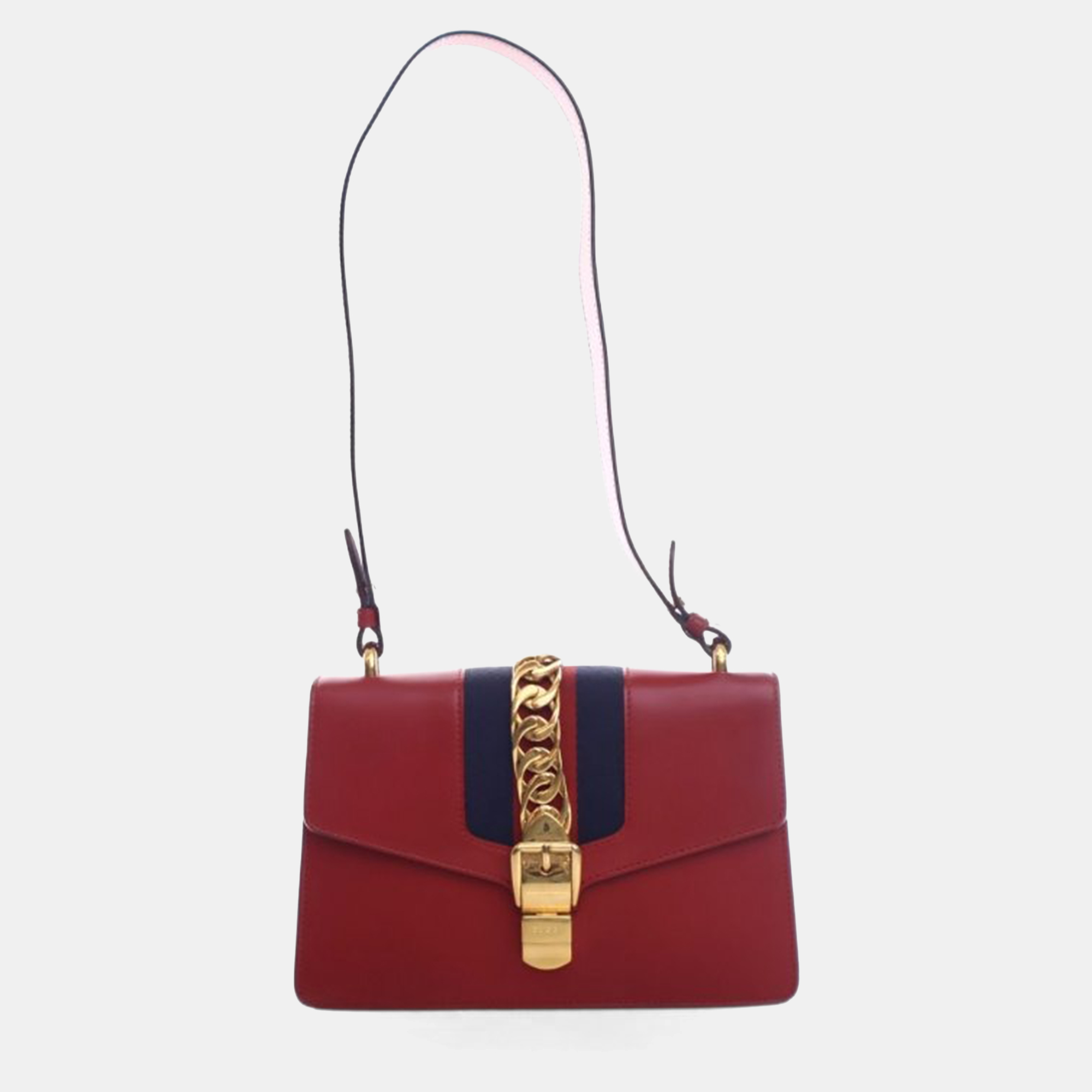 Gucci Small Leather Sylvie Shoulder Bag, Red
Gucci Small Leather Sylvie Shoulder Bag, Red