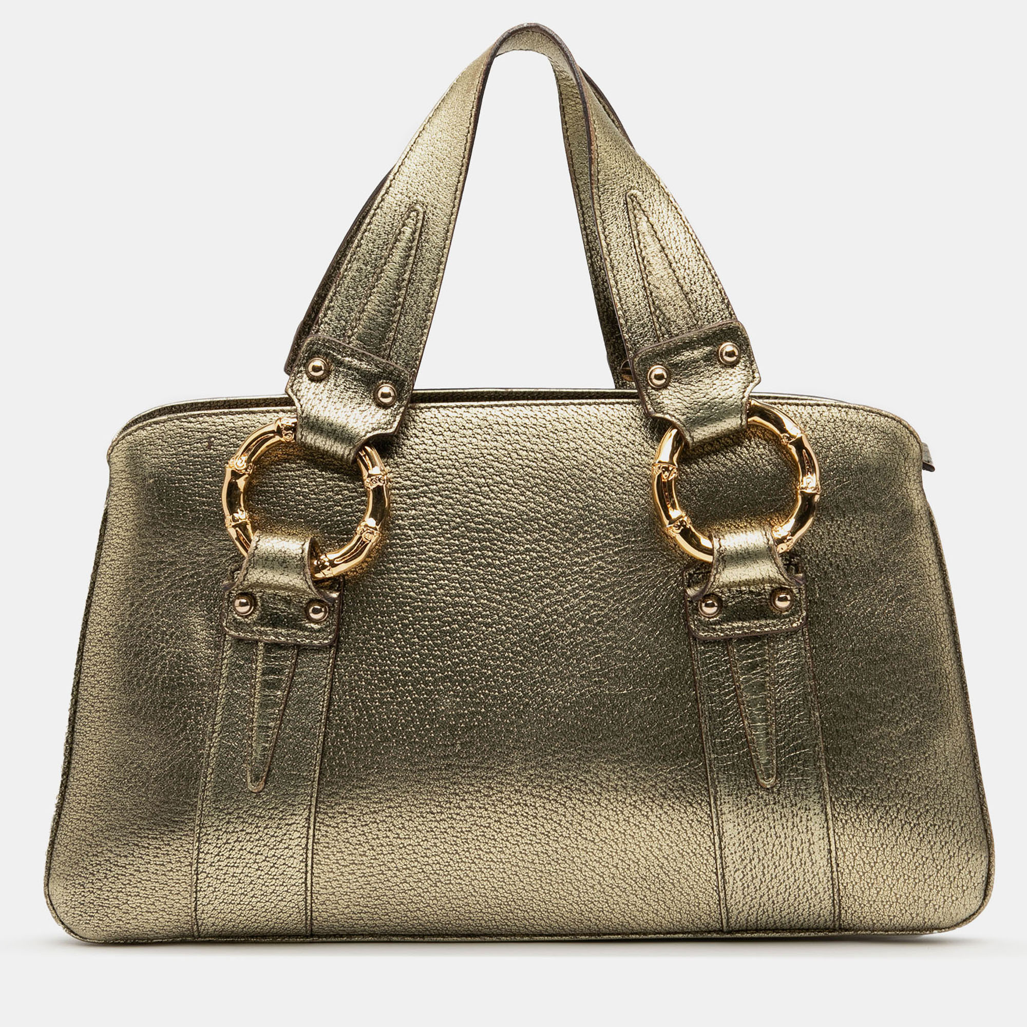 Gucci Gold Metallic Calfskin Metal Bamboo Handbag
Gucci Gold Metallic Calfskin Metal Bamboo Handbag