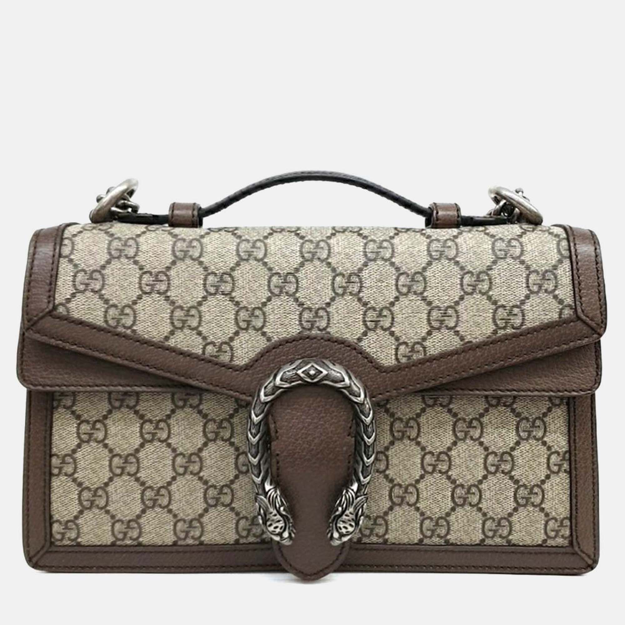 Gucci Beige/Brown Coated Canvas Dionysus GG Top Handle Bag
Gucci Beige/Brown Coated Canvas Dionysus GG Top Handle Bag
