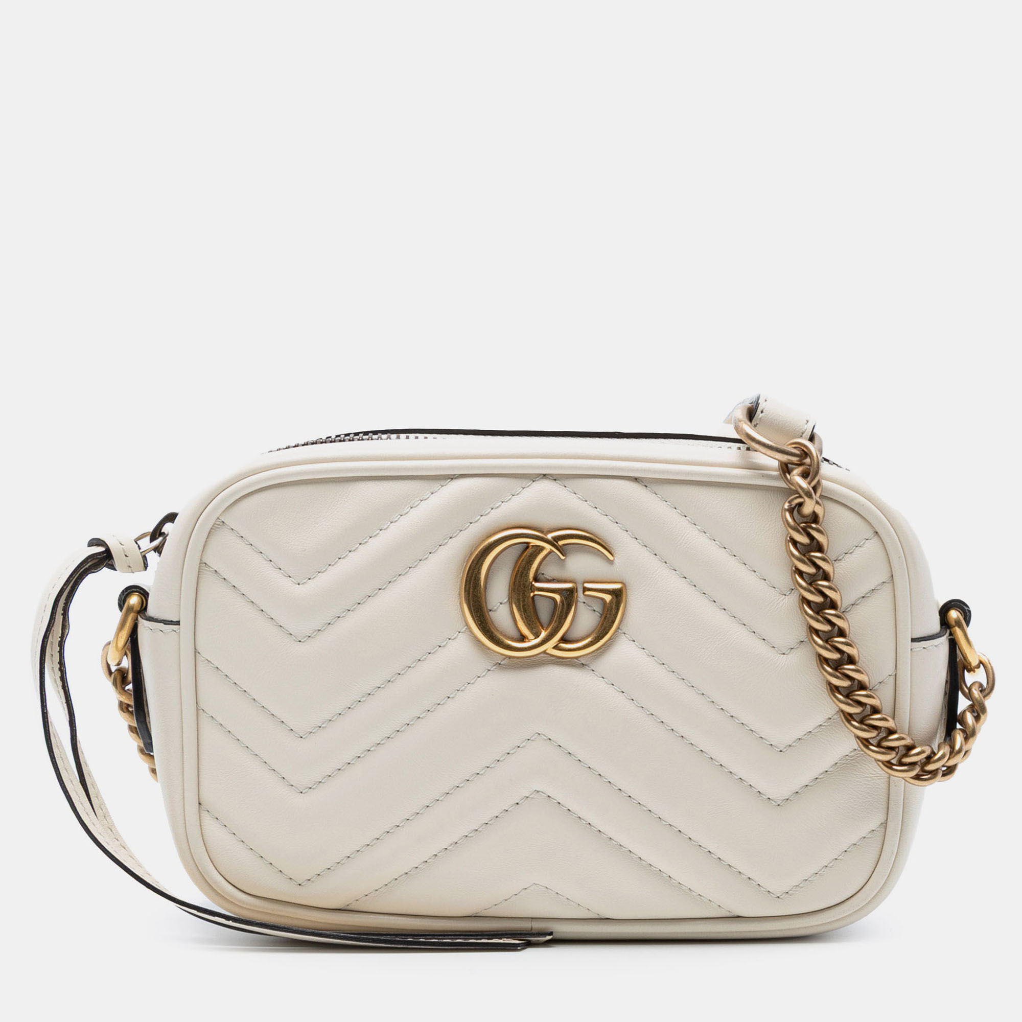 Gucci White Mini GG Marmont Matelasse Leather Crossbody
Gucci White Mini GG Marmont Matelasse Leather Crossbody
