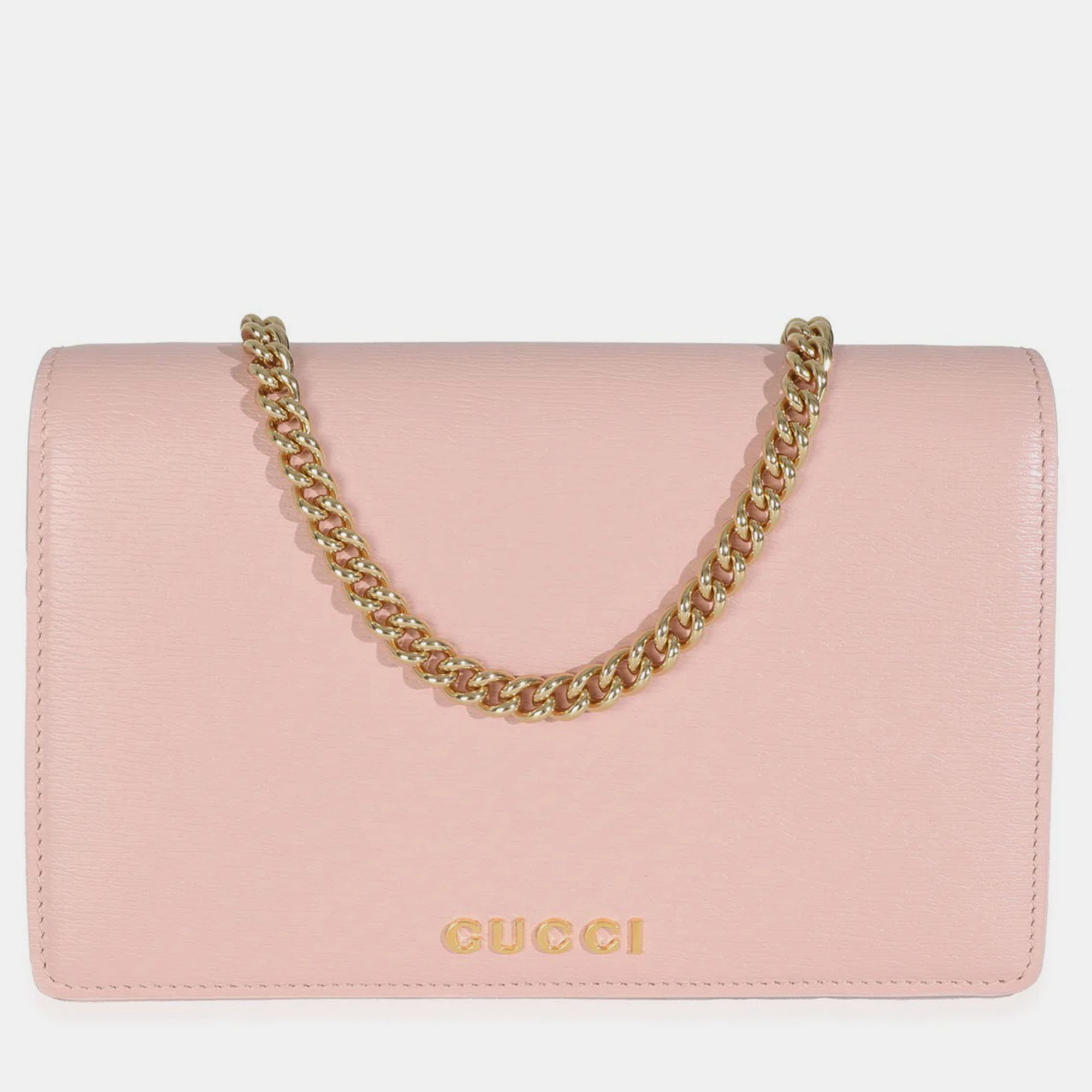 Gucci Light Pink Textured Calfskin Script Logo Wallet On Chain
Gucci Light Pink Textured Calfskin Script Logo Wallet On Chain