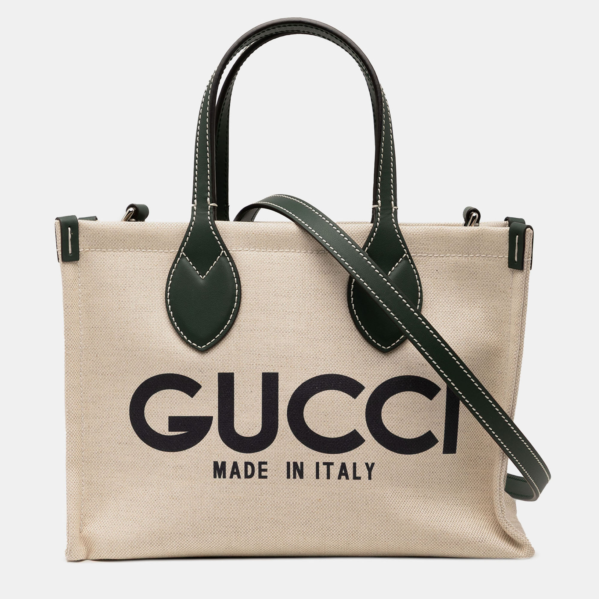 Gucci Brown/Green Medium Canvas Logo Tote
Gucci Brown/Green Medium Canvas Logo Tote