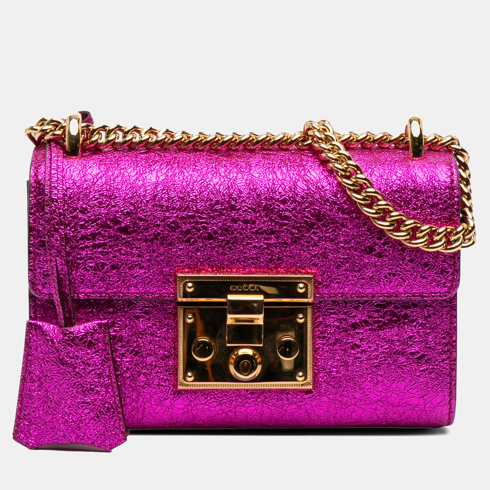 Gucci Purple Small Metallic Leather Padlock Crossbody
Gucci Purple Small Metallic Leather Padlock Crossbody
