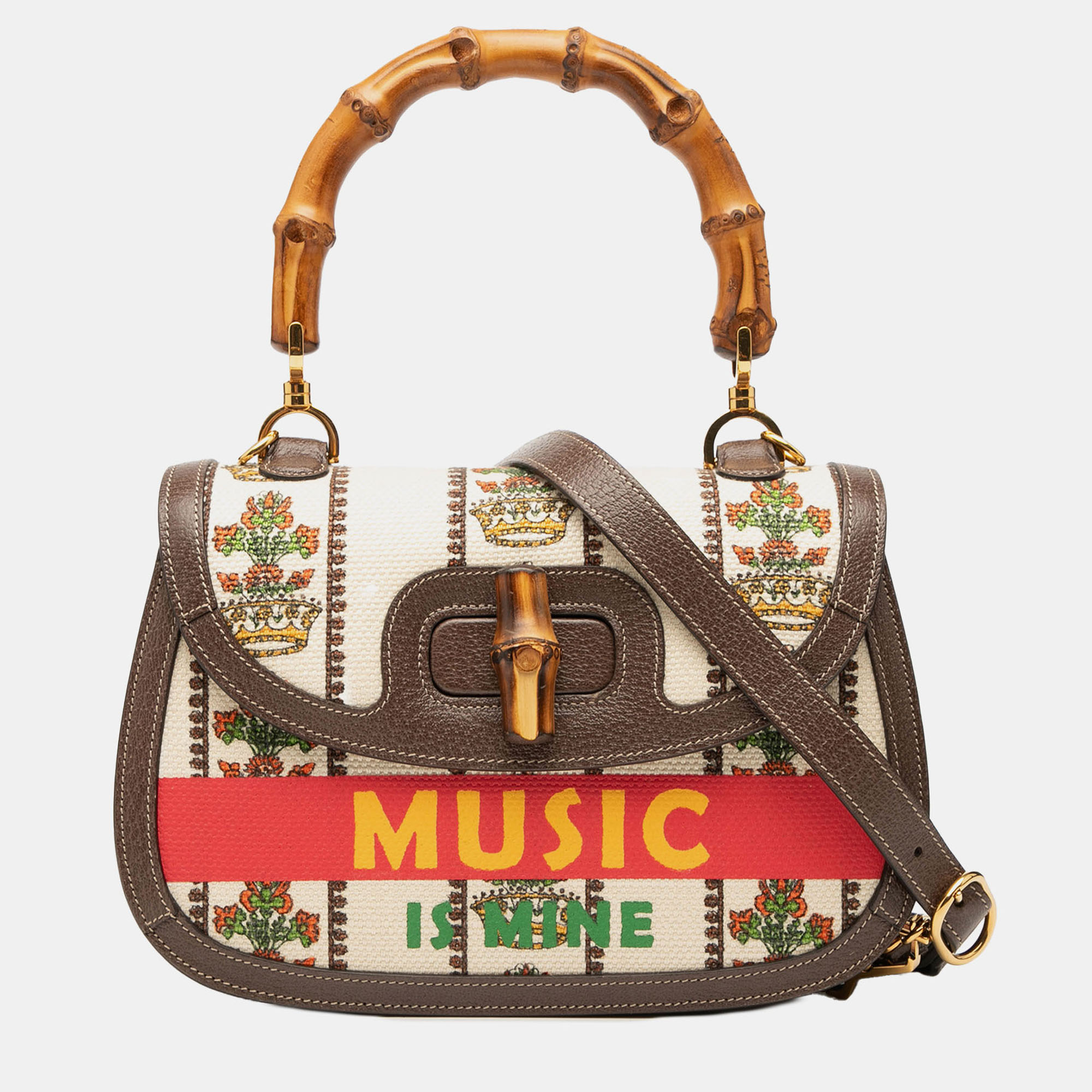 Gucci Brown 100th Anniversary Medium Canvas 1947 Bamboo Top Handle Bag
Gucci Brown 100th Anniversary Medium Canvas 1947 Bamboo Top Handle Bag