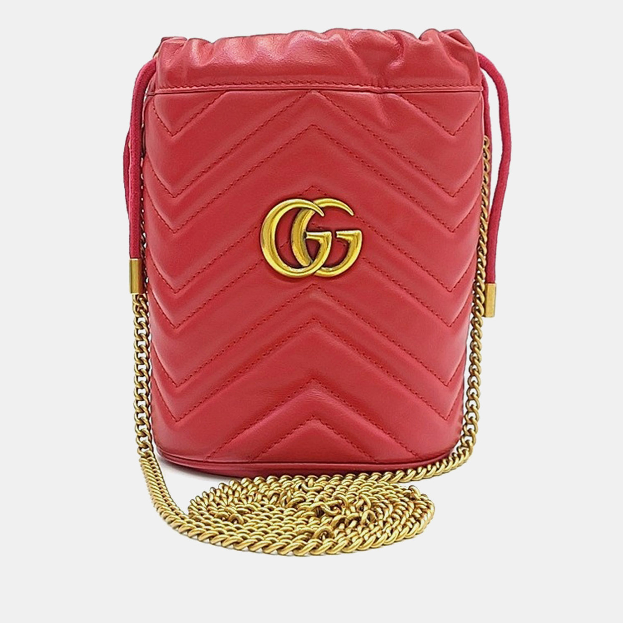 Gucci Red Leather GG Marmont Mini Bucket Bag (575163)
Gucci Red Leather GG Marmont Mini Bucket Bag (575163)