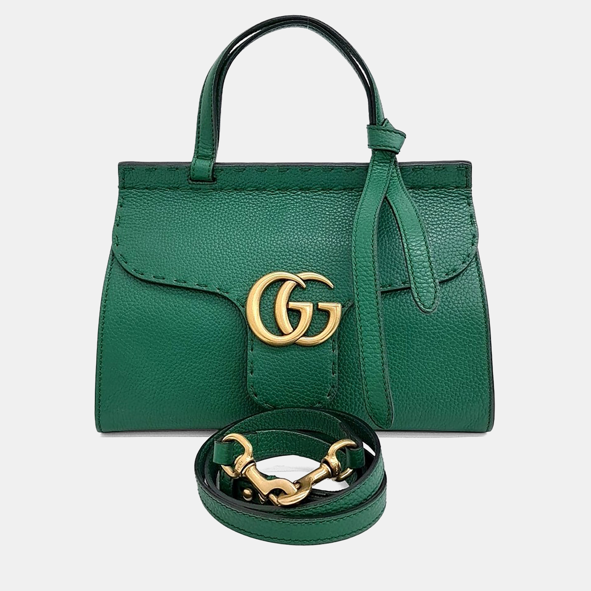 Gucci Green Leather GG Marmont Mini Tote and Shoulder Bag
Gucci Green Leather GG Marmont Mini Tote and Shoulder Bag